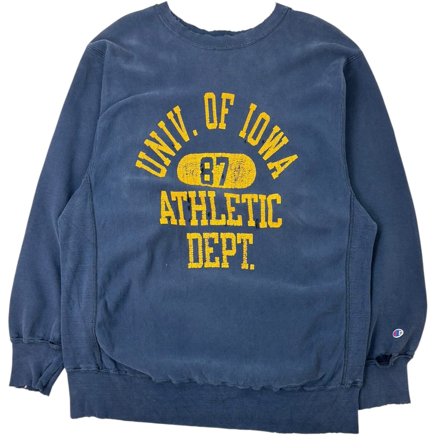 Vintage 80s Champion Reverse Weave University of Iowa Crewneck Navy