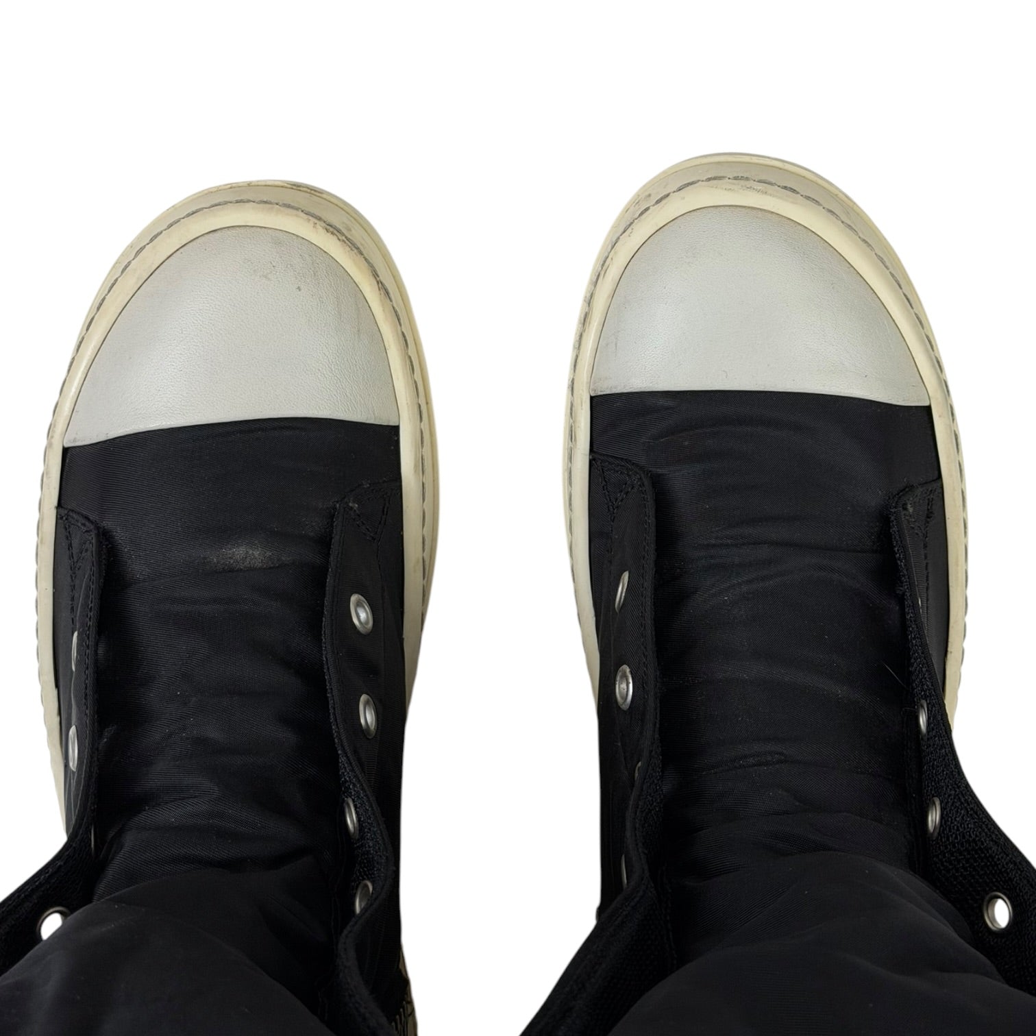(W) Rick Owens DRKSHDW Laceless Oversized Tongue Ramone Black (Used)