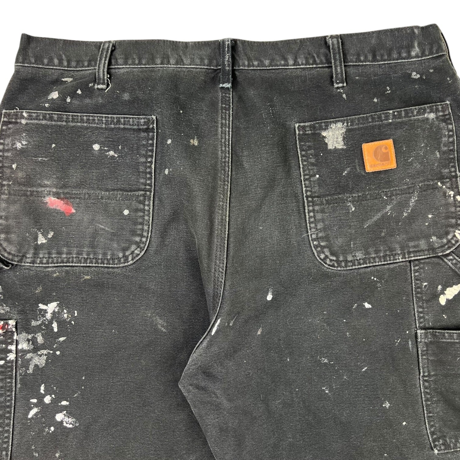 Vintage Carhartt Paint Splatter Workwear Distressed Black