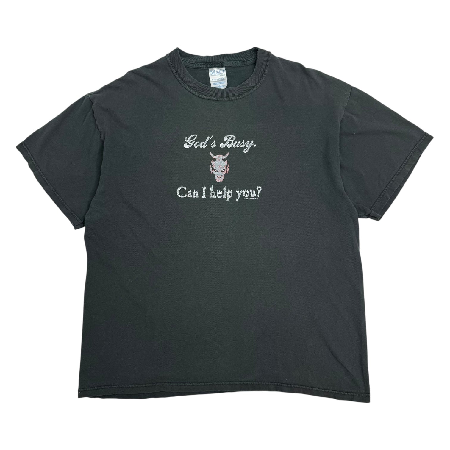 Vintage ‘God’s Busy Can I Help You?’ Tee Black