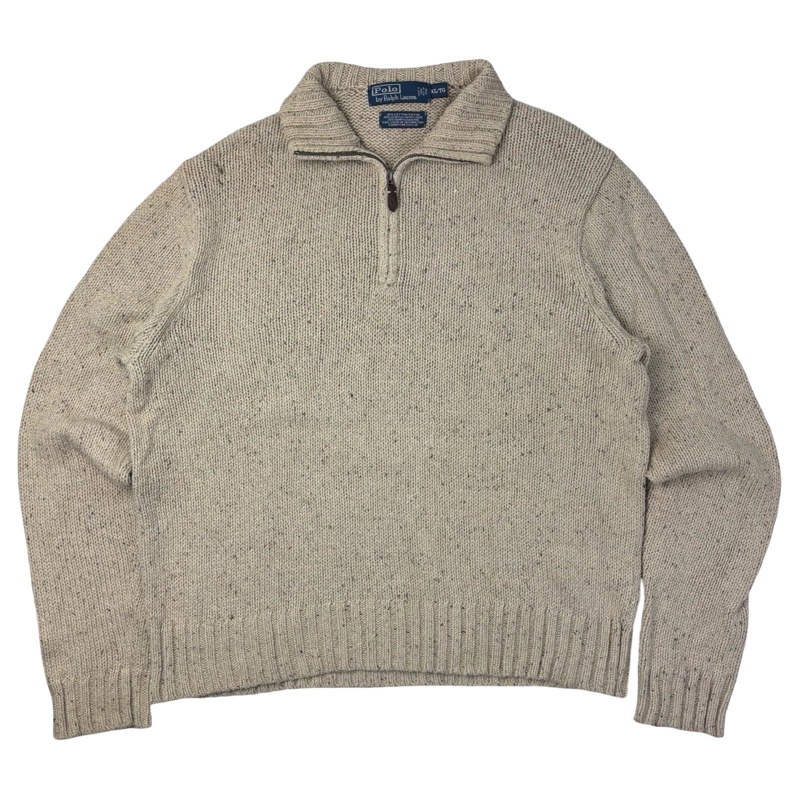 Vintage Polo Ralph Lauren Knit Quarter-Zip Cream