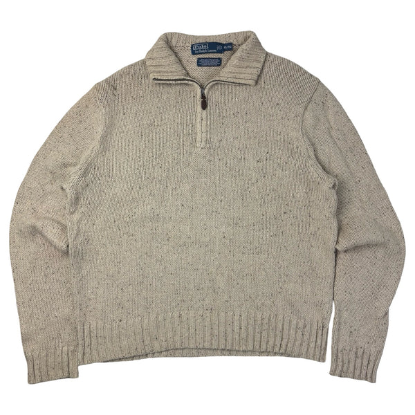Vintage Polo Ralph Lauren Knit Quarter-Zip Cream