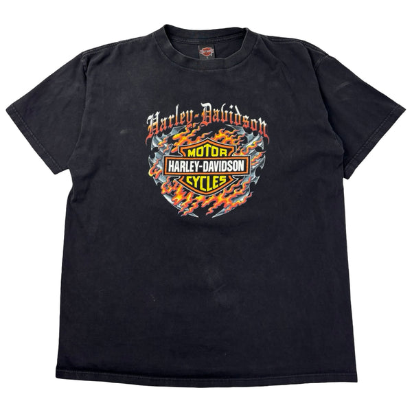 1999 Harley Davidson Knoxville TN Flame Bar & Shield T-Shirt Black