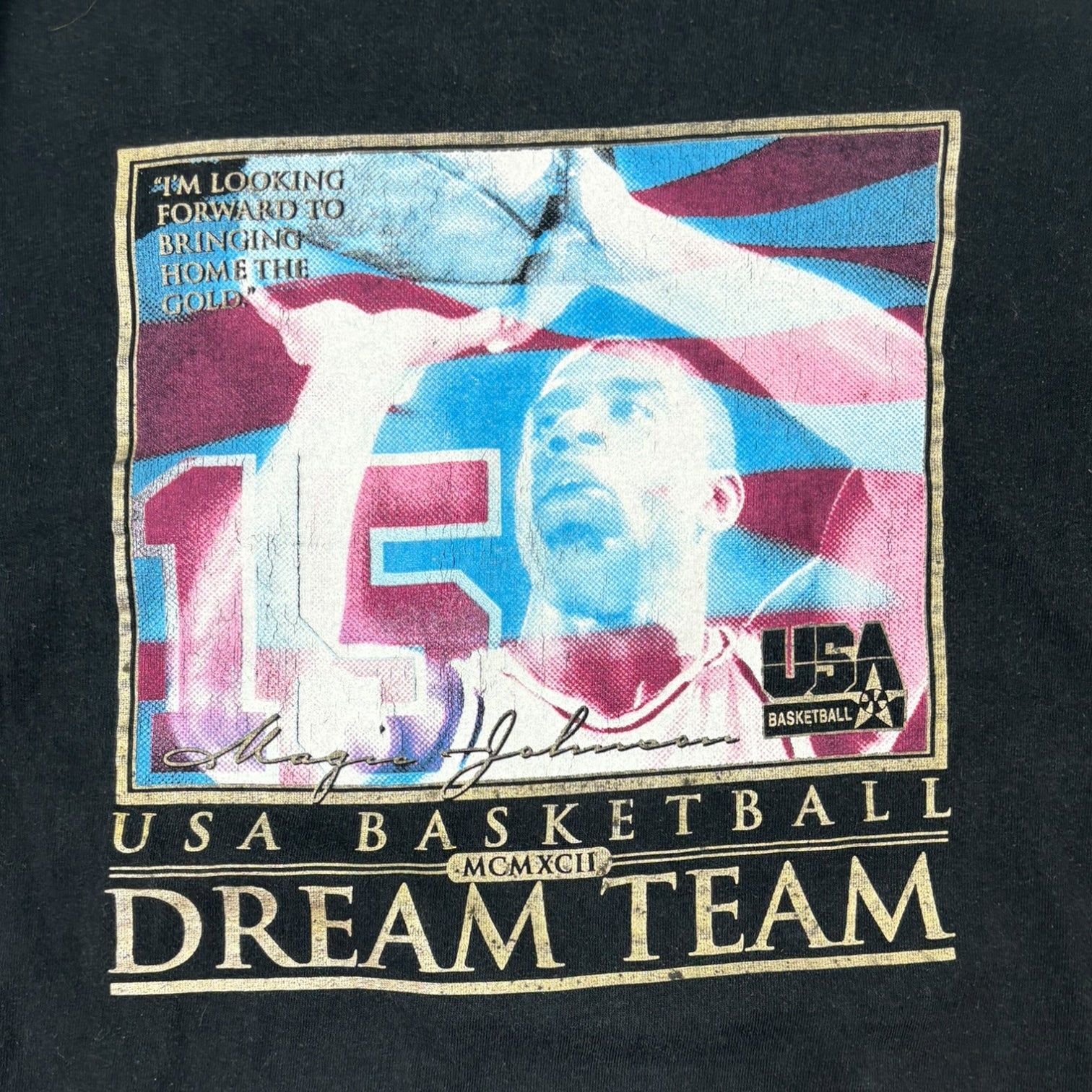 Vintage Nike MCMXCII USA Basketball Dream Team T-Shirt Black