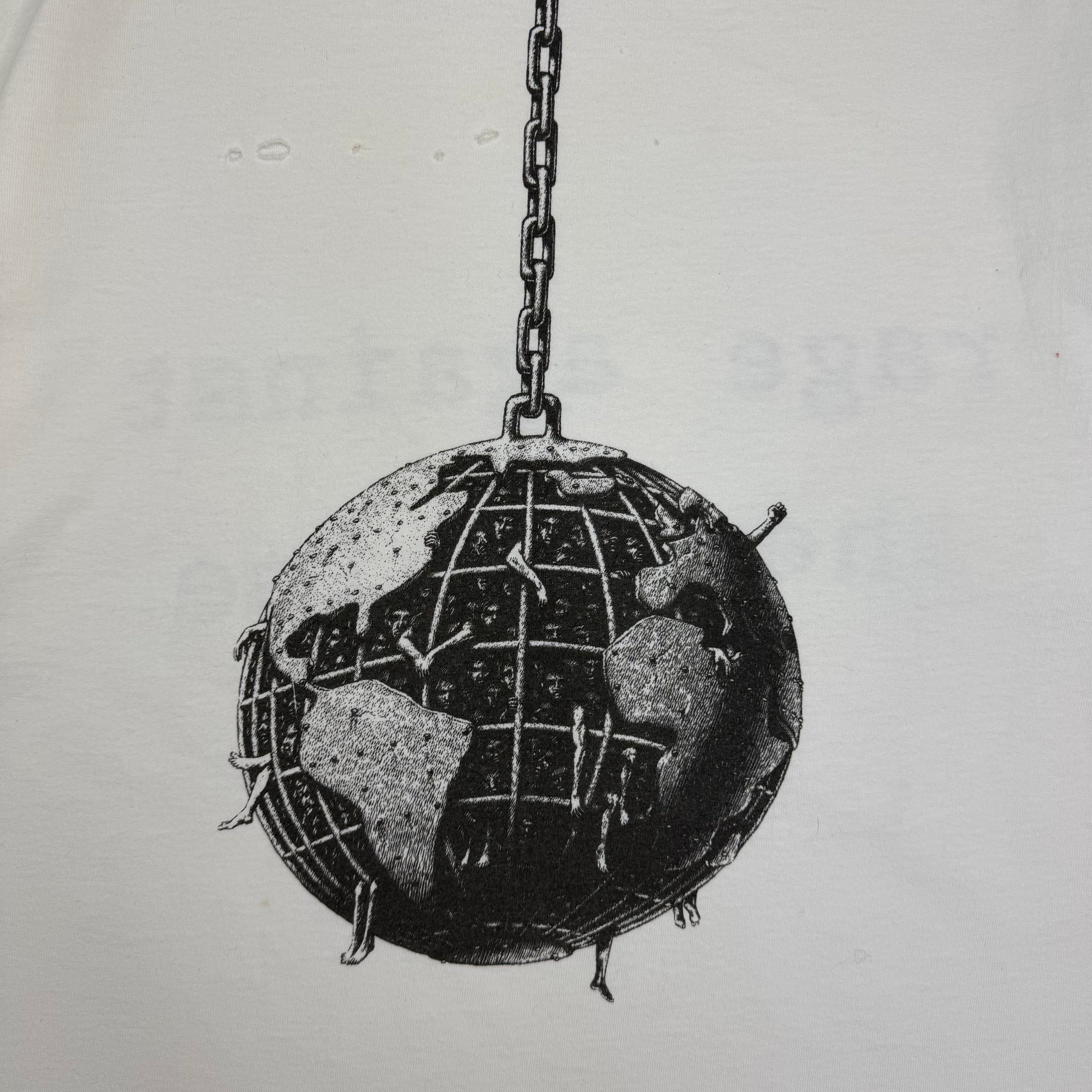 Vintage 1990s Rage Against The Machine Wrecking Ball Ringer Tee White