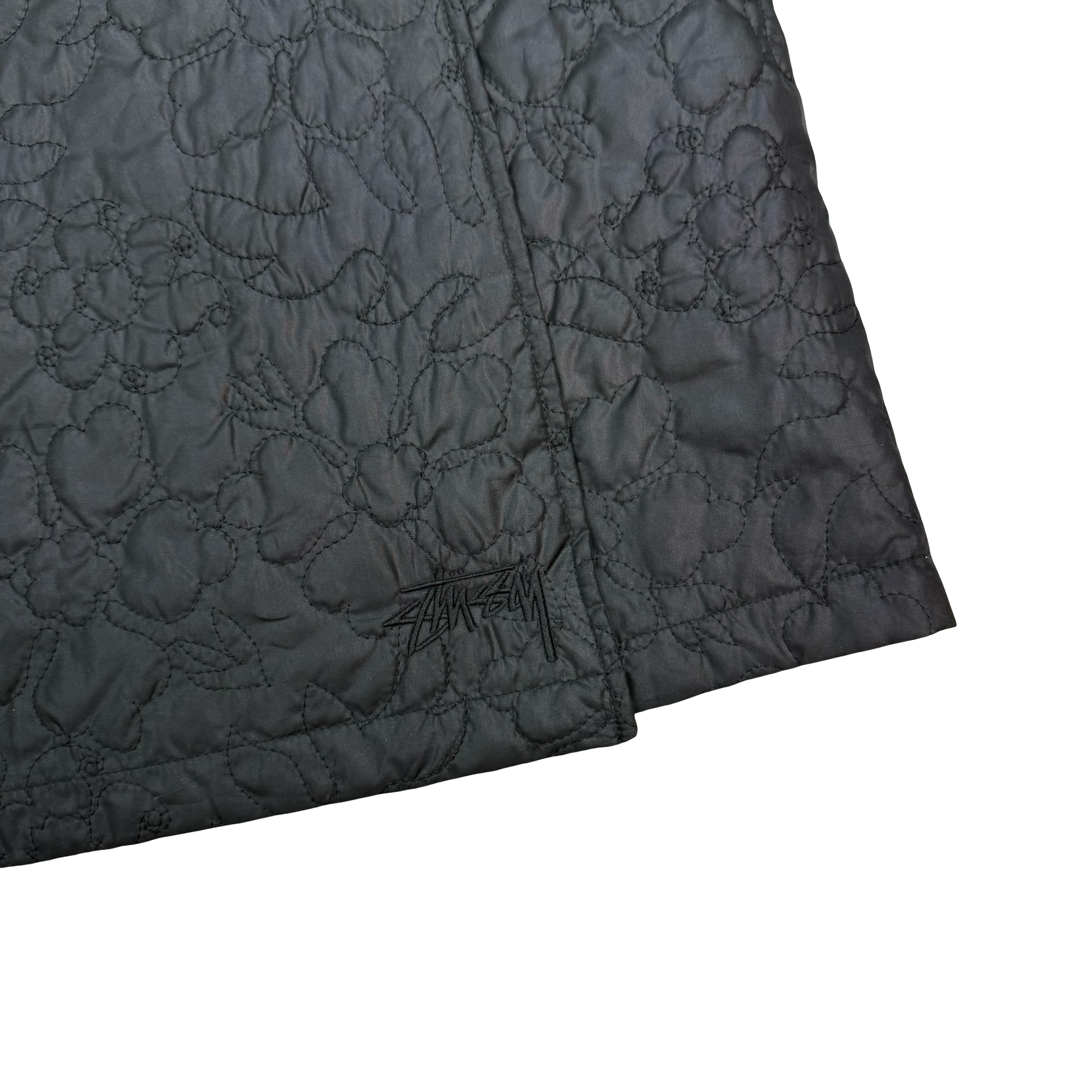 (W) Stussy Quilted Wrap Skirt Black