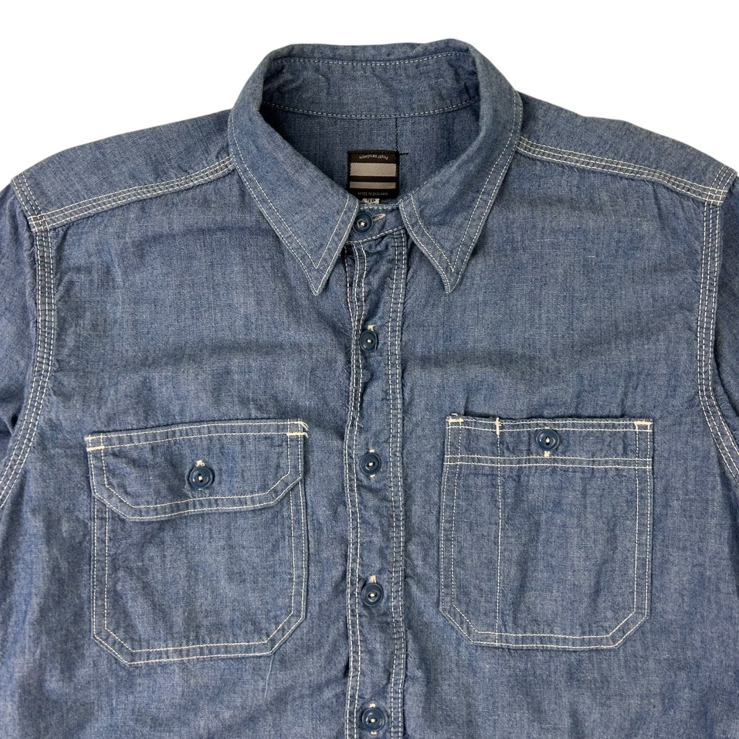 Momotaro Jeans MS044 Long Sleeve Button Up Chambray