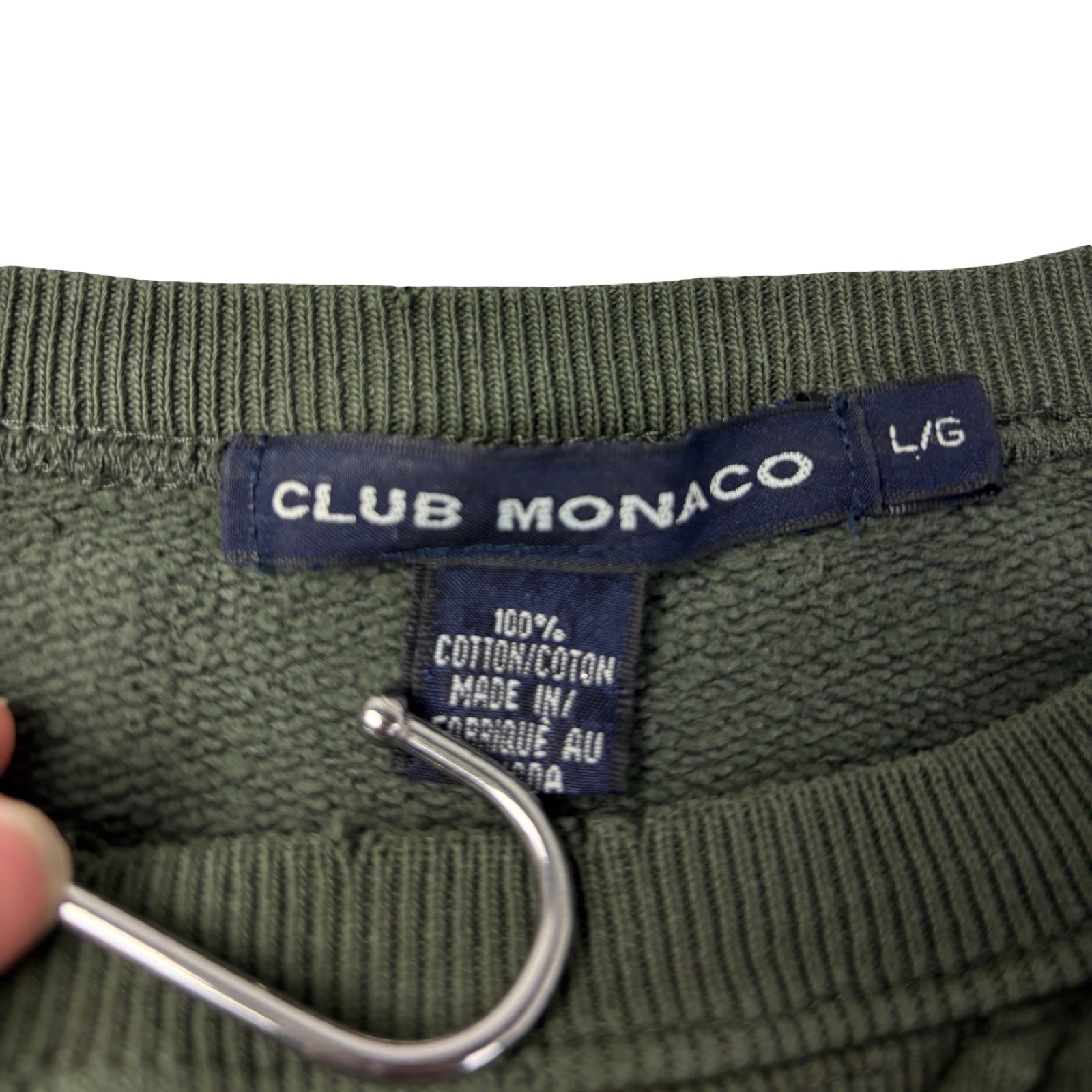 Vintage Club Monaco Crest Crewneck Faded Olive Green