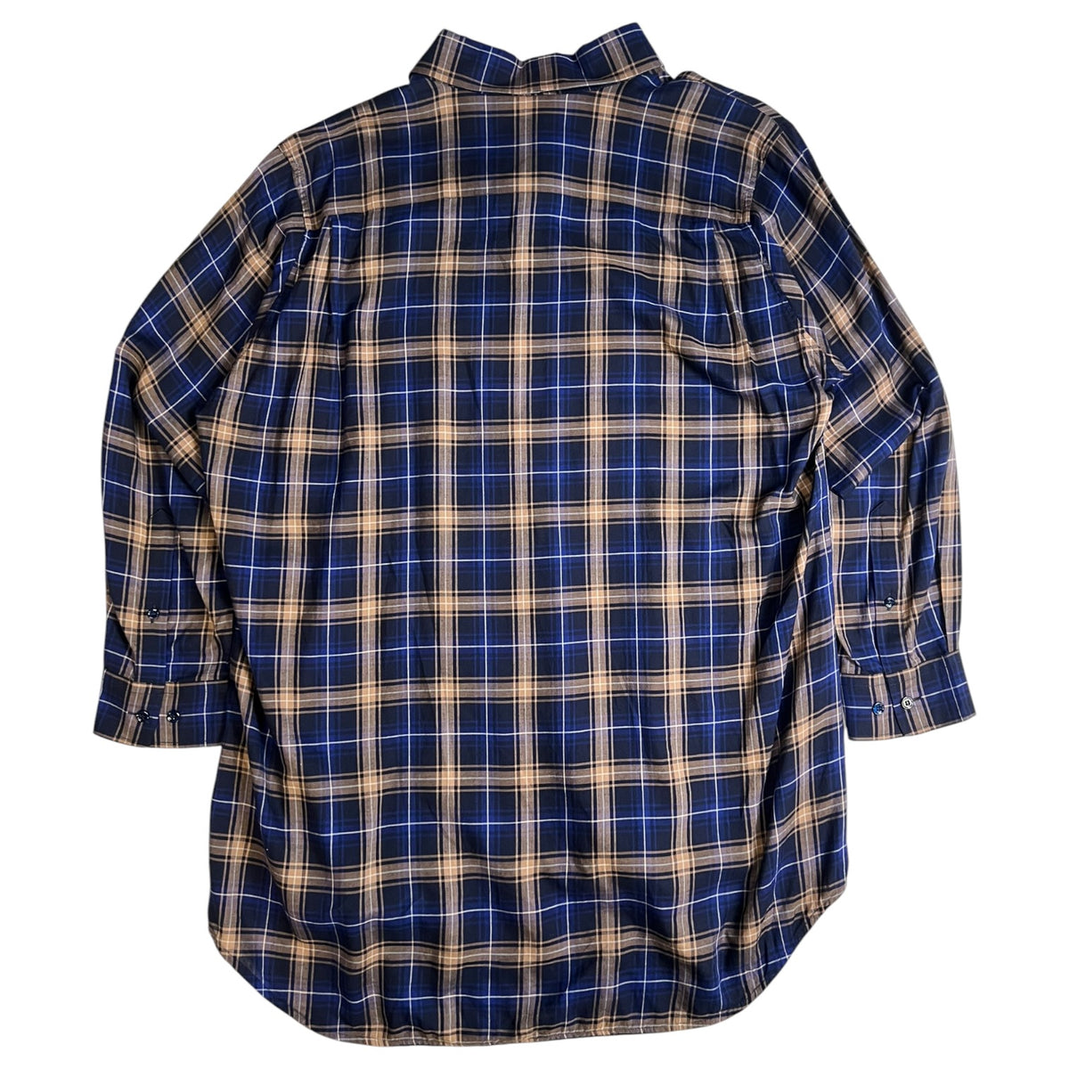 Balenciaga Asymmetrical Flannel Navy