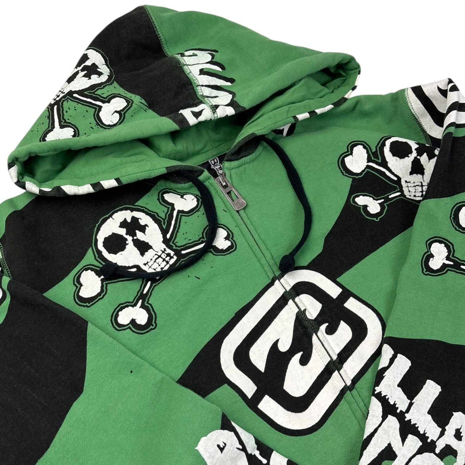 Vintage Y2K Billabong Skulls Zip Up Hoodie