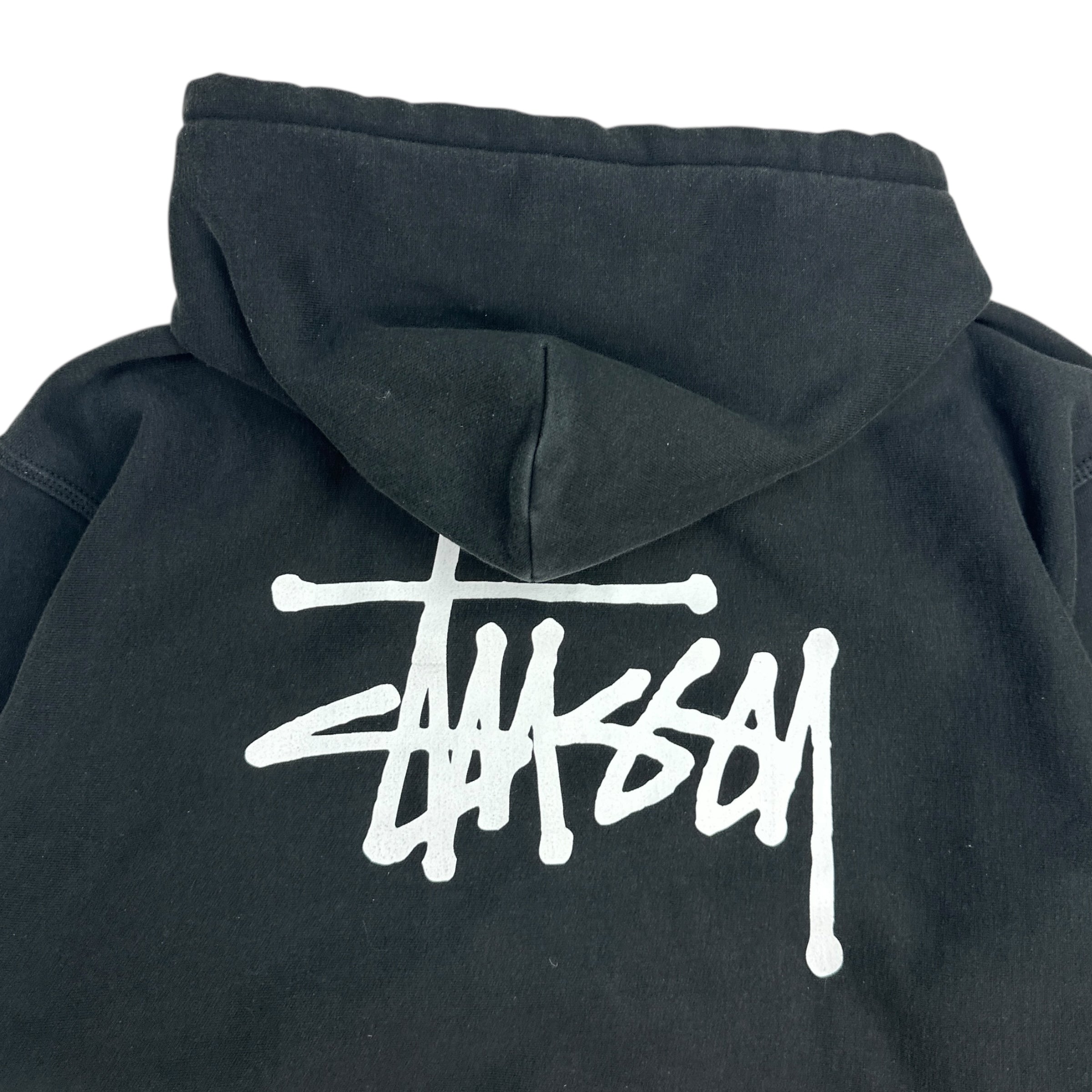 Stussy Classic Logo Zip Up Hoodie Black