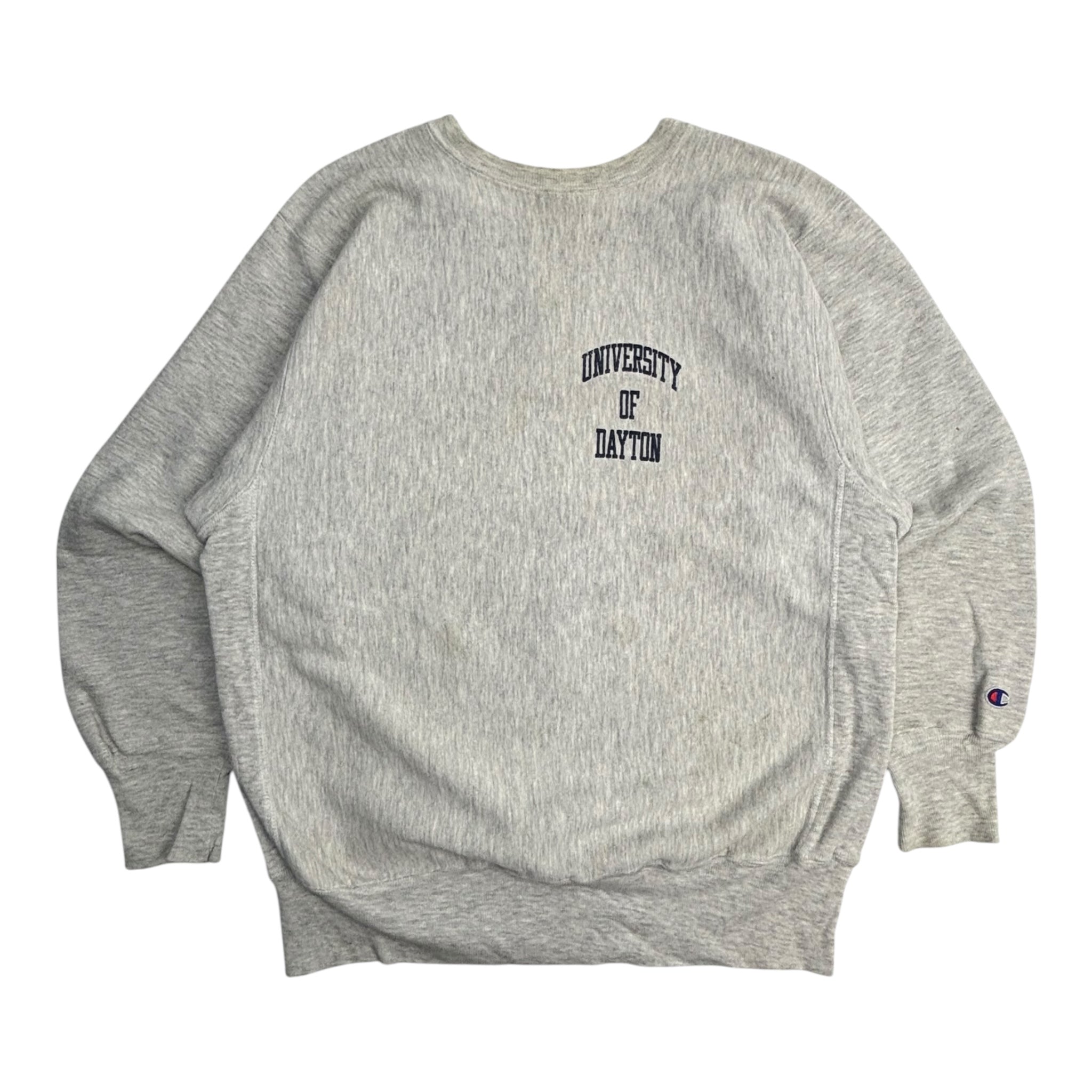 Vintage University Of Dayton Champion Reverse Weave Crewneck Grey