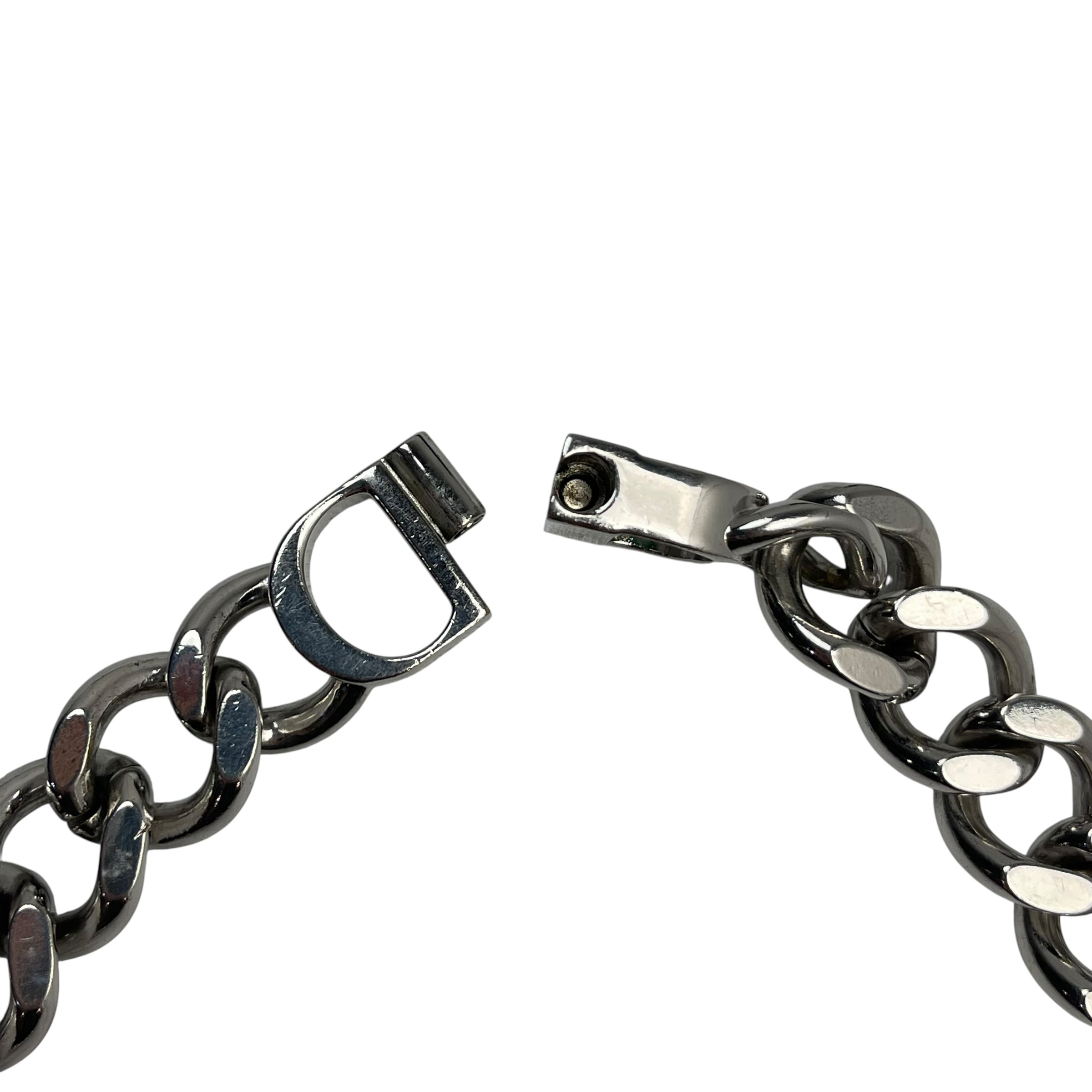 Dior CD Icon Chain Link Necklace Silver