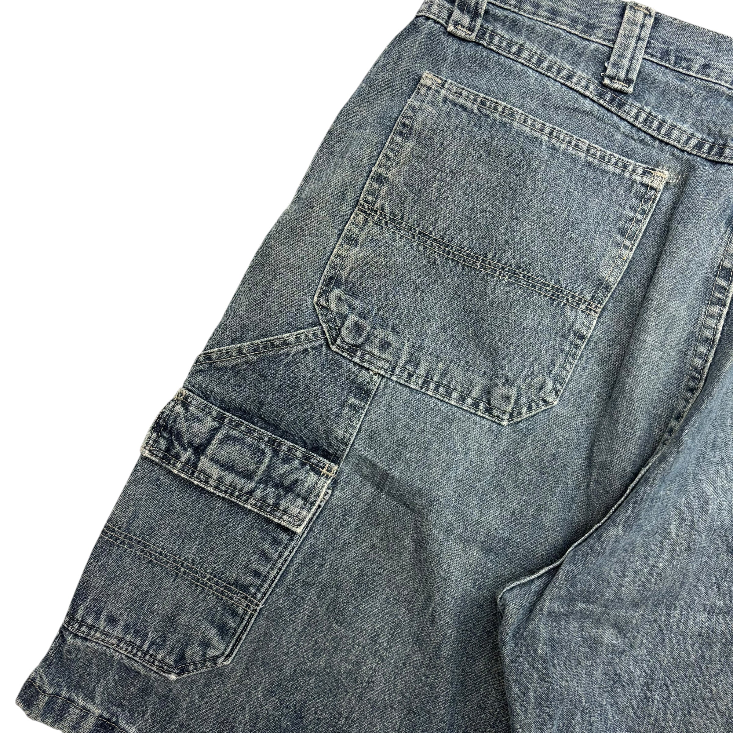 Vintage Wrangler Cargo Denim Shorts Dark Wash