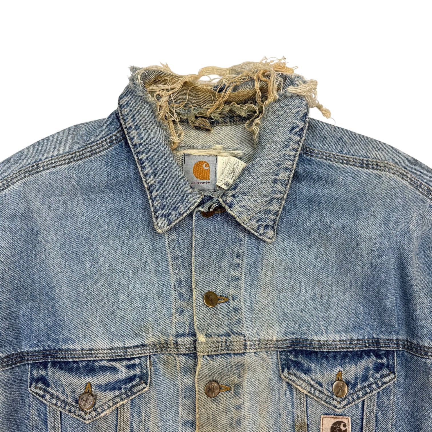 Vintage Carhartt Denim Button Up Jacket Light Wash