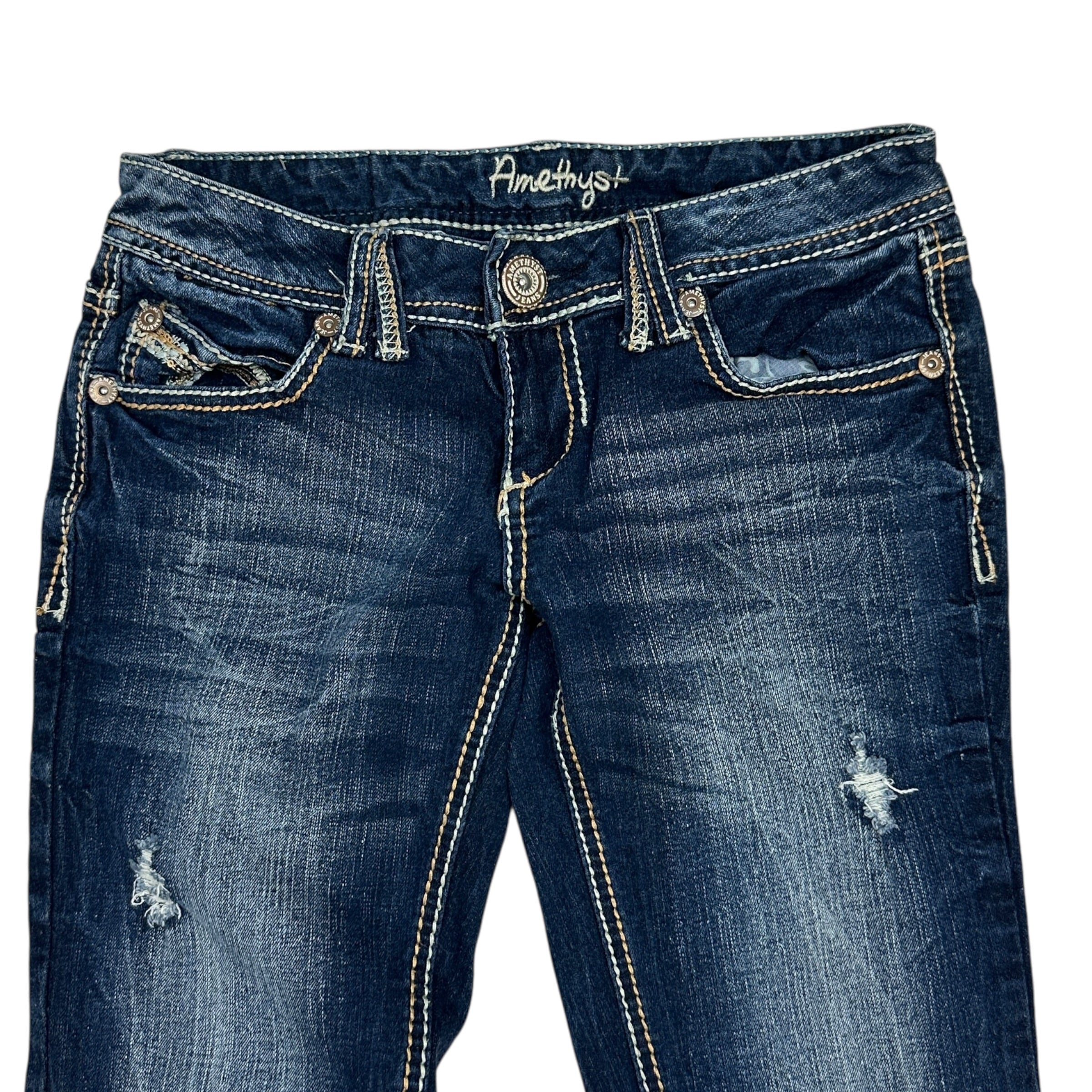 (W) Vintage Y2K Amethyst Denim Jeans Dark Wash