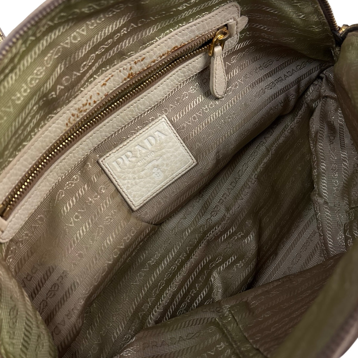 Prada Canapa Logo Canvas and Leather Handbag