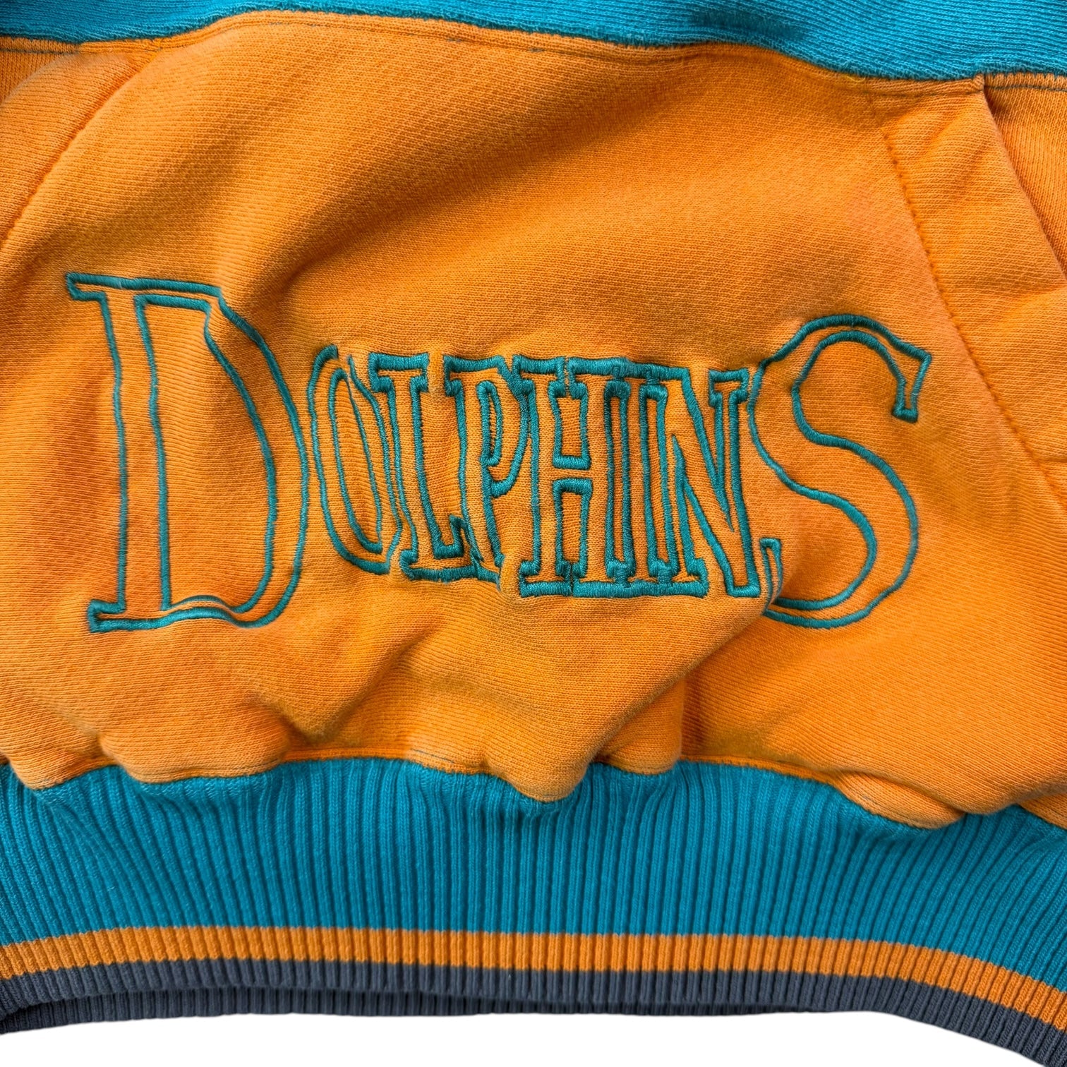 Vintage Miami Dolphins Two Tone Hoodie Green/Turqoise