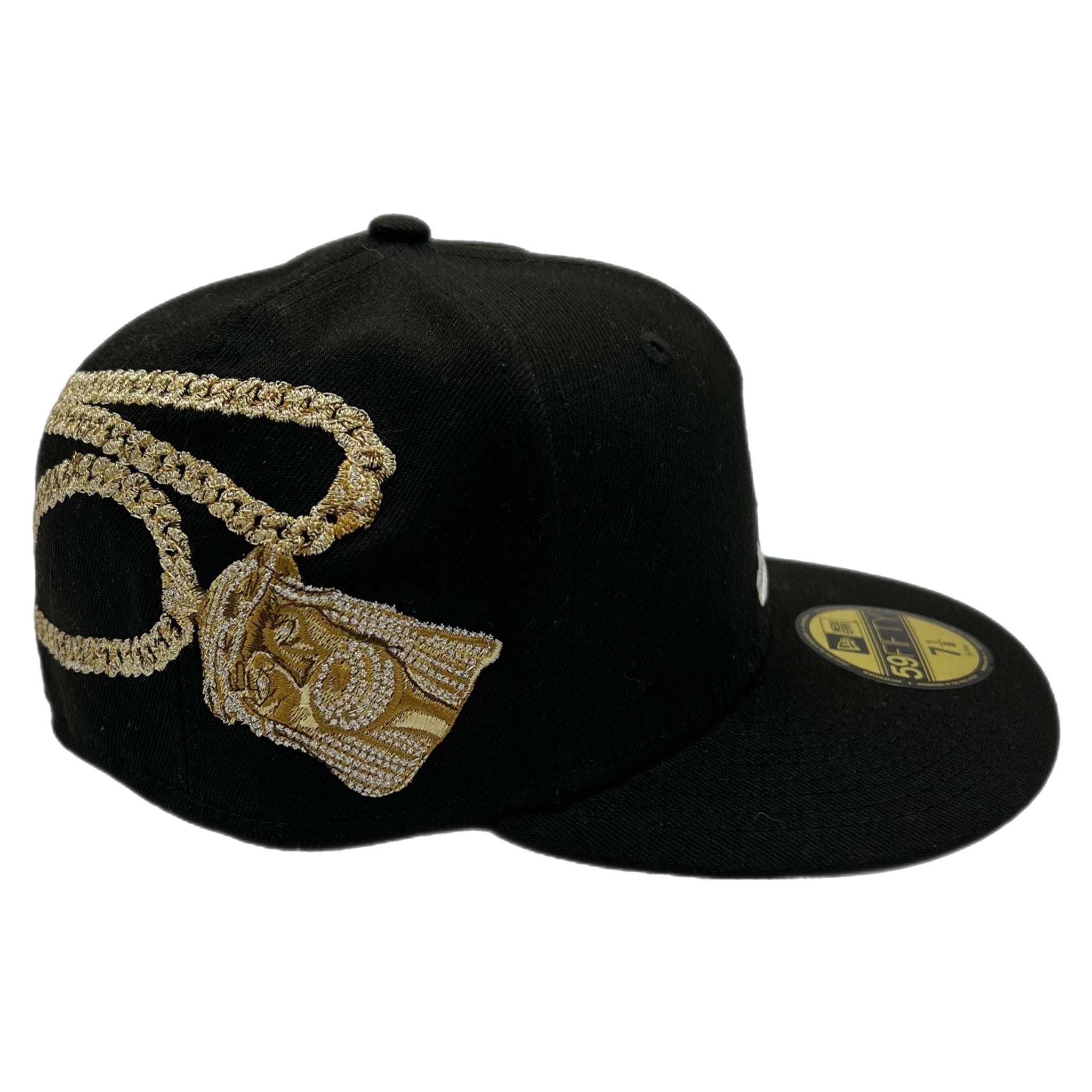 Supreme S Logo Jesus Piece FW23 New Era Fitted Hat Black/Gold