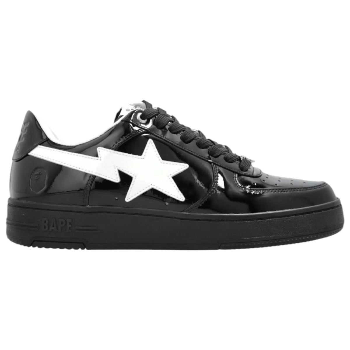 A Bathing Ape Bape Sta #1 Black White Patent Leather