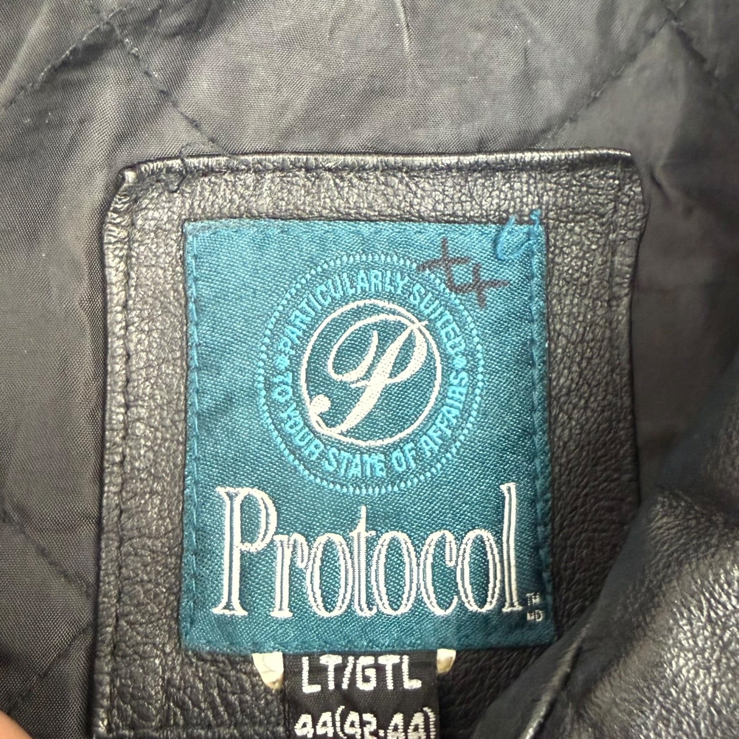 Vintage Protocol Leather Jacket Black