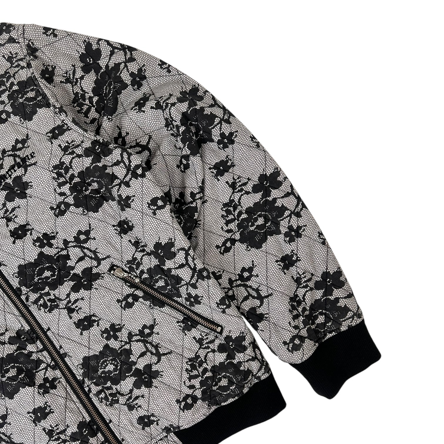 Supreme Quilted Lace Bomber Jacket Black/White