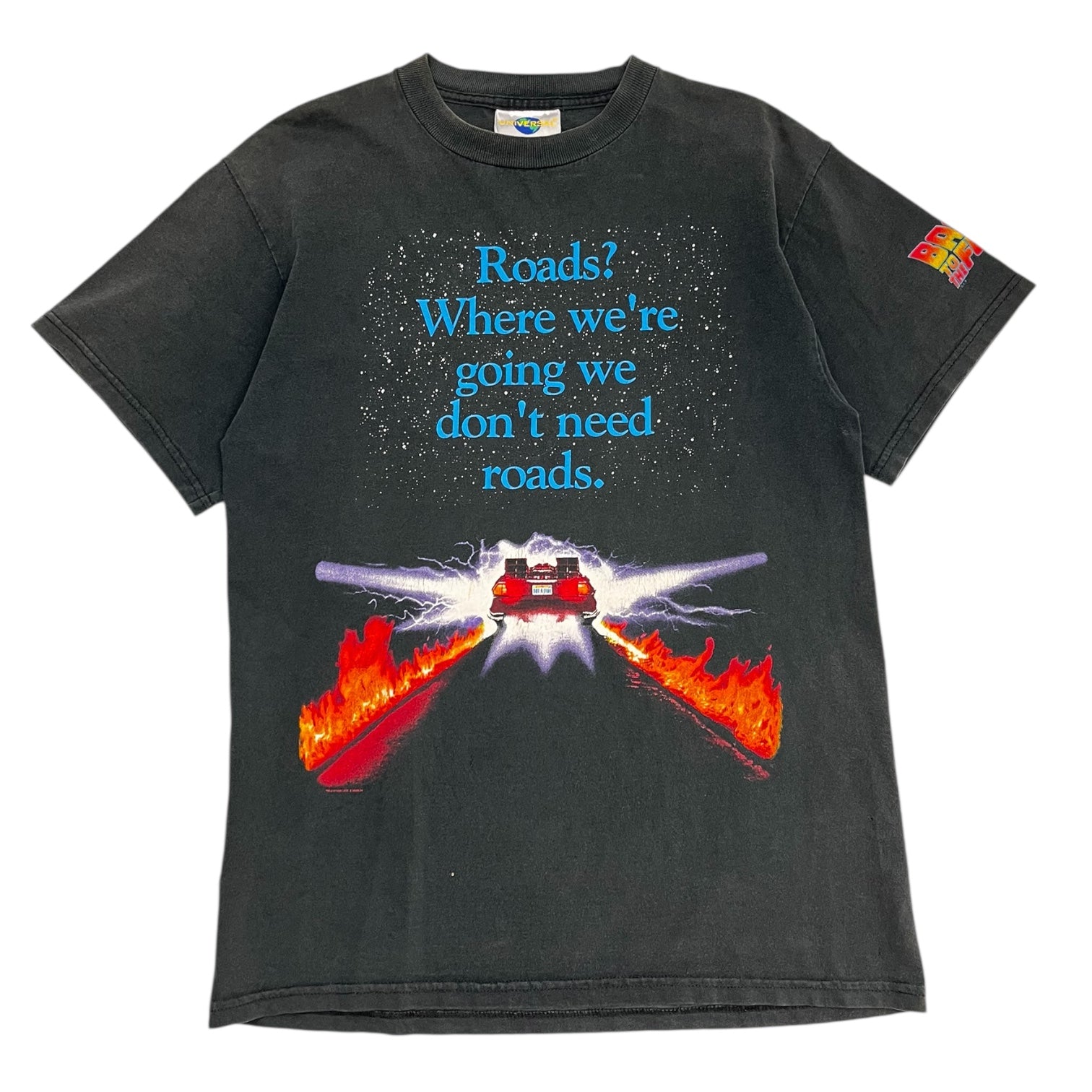 1996 Back To The Future Universal Promo T-Shirt Faded Black