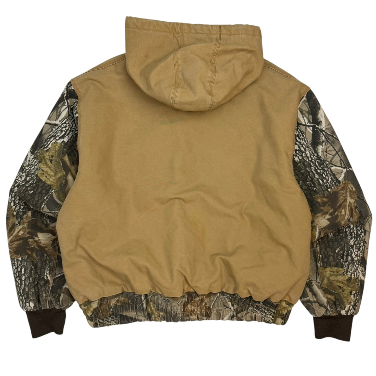 Vintage Colorblock Canvas Zip Up Jacket Brown/Camo