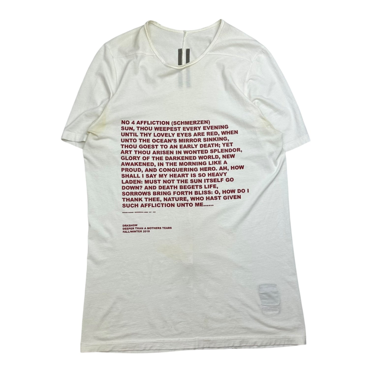 Rick Owens DRKSHDW Poem Print Tee White