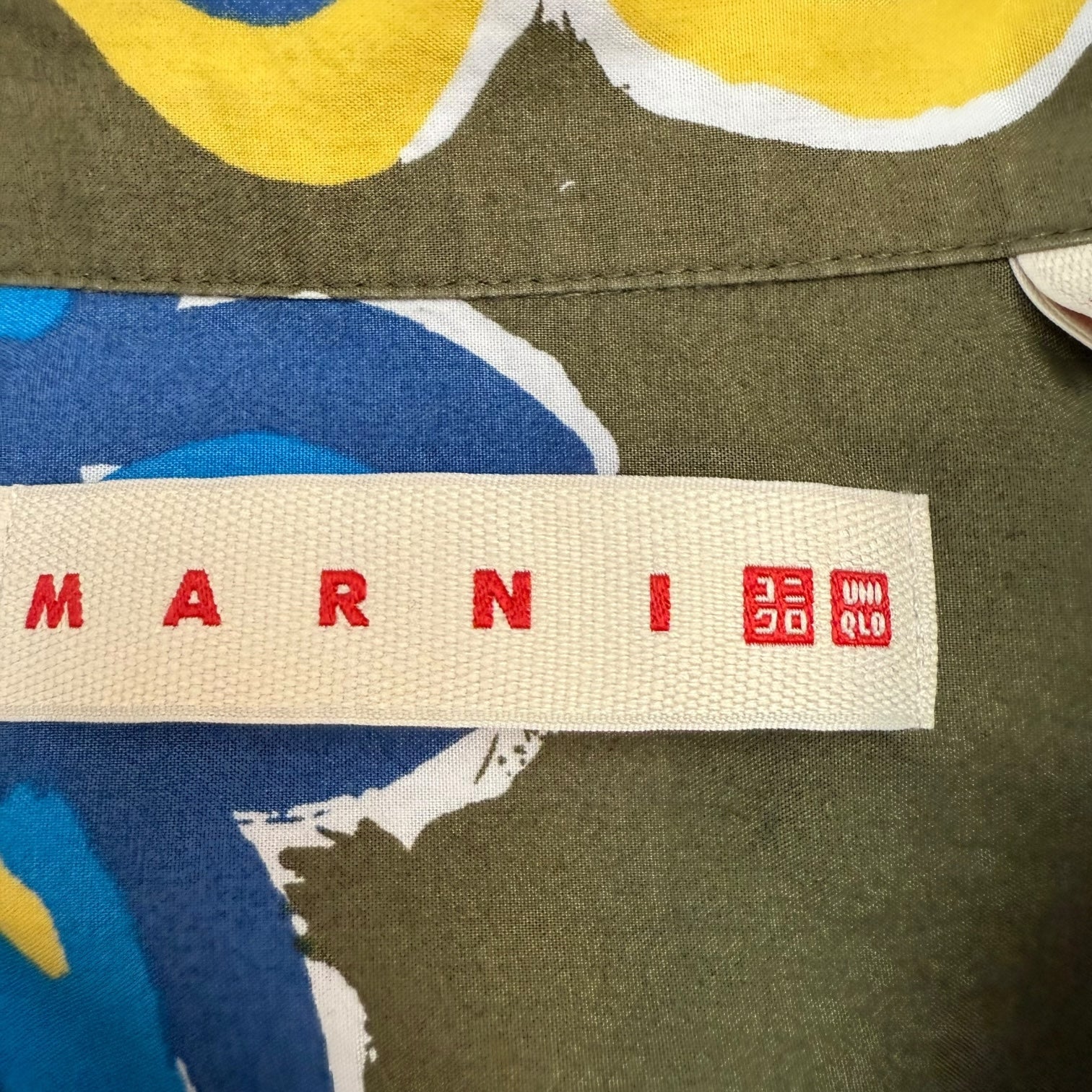Marni x Uniqlo All Over Print Button Up Shirt Khaki