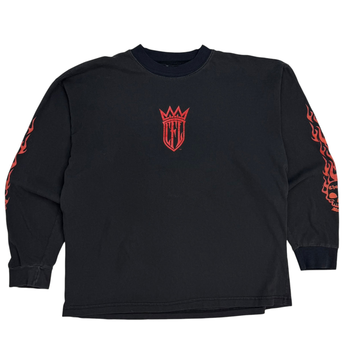 Vintage West Coast Choppers Long Beach Flame Skull Longsleeve Black