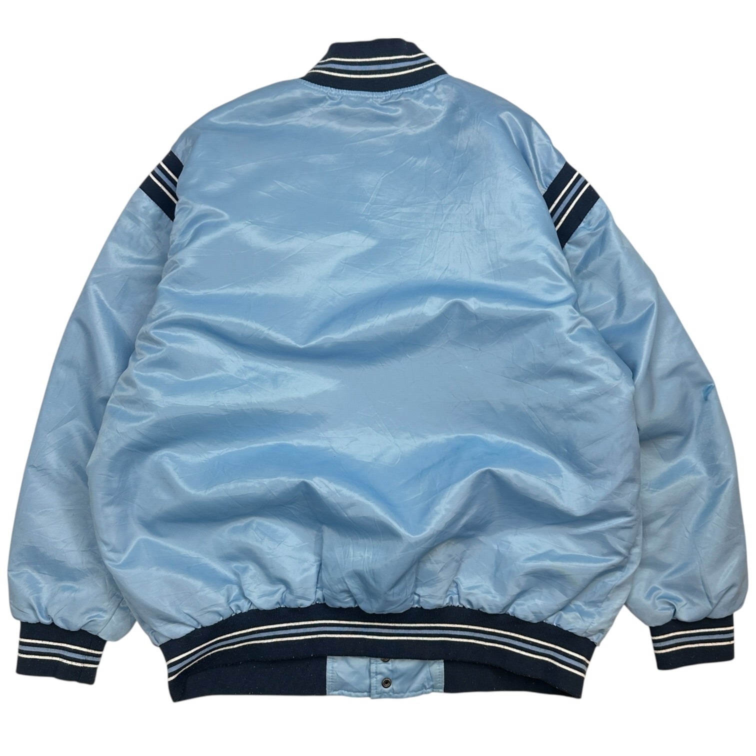 Vintage Starter UNC Tar Heels Satin Bomber Jacket Carolina Blue