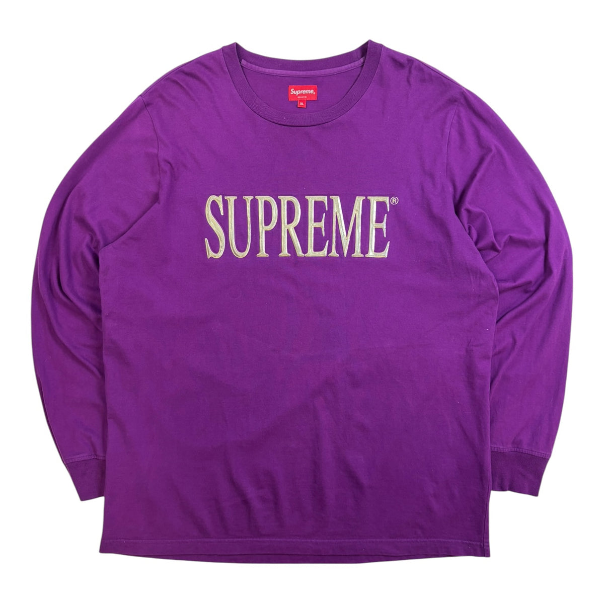 Supreme 2016 F/W Gold Logo Long-sleeve Shirt Purple