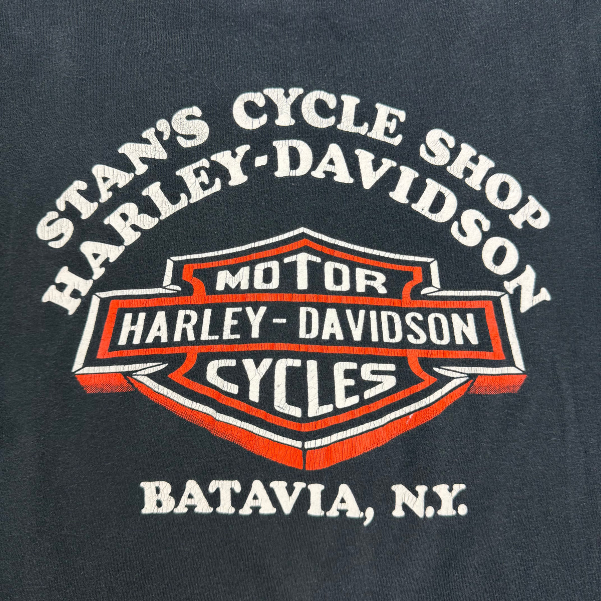 Vintage 80s 3D Emblem Harley Davidson Hawg University Tee Black