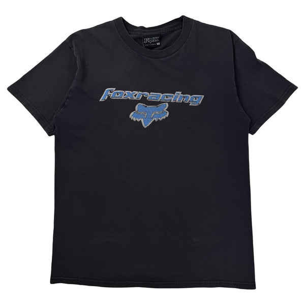 Vintage Y2K Fox Center Spellout T-Shirt Washed Black