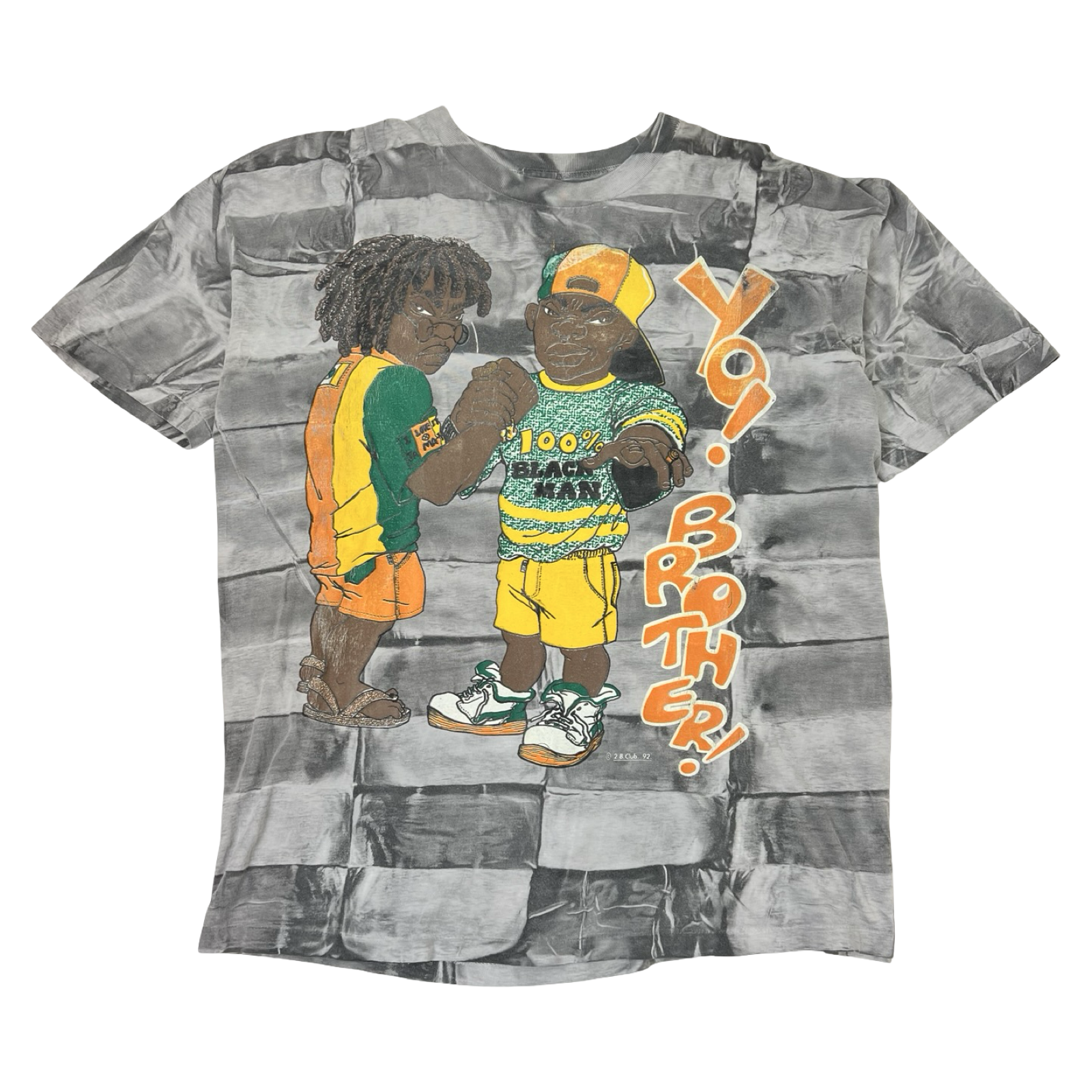 Vintage 1992 Afrocentric Yo! Brother! Hip-Hop Cartoon T-Shirt