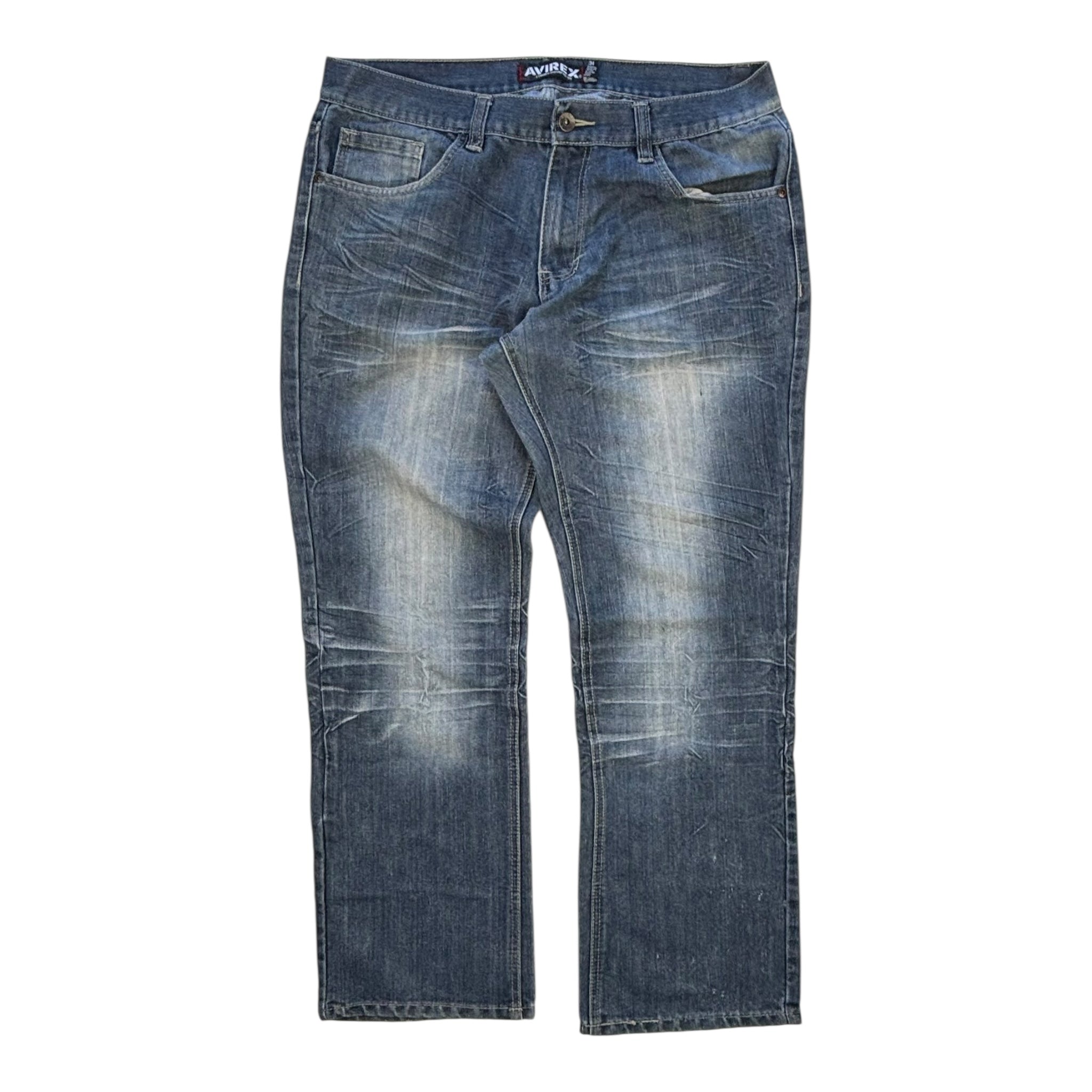 Vintage Y2K Avirex Embroidered Pockets Jeans Navy