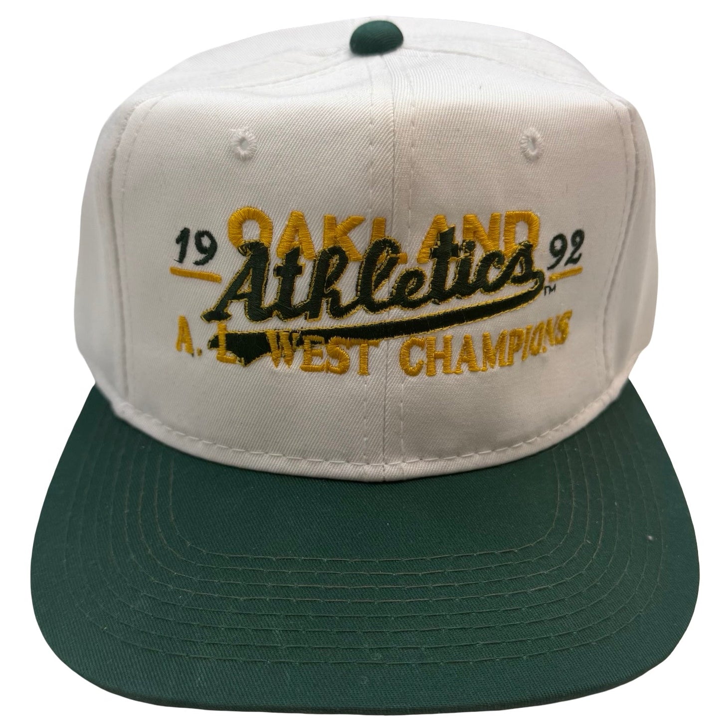 1992 Oakland Athletics A.L. West Champions Snapback White