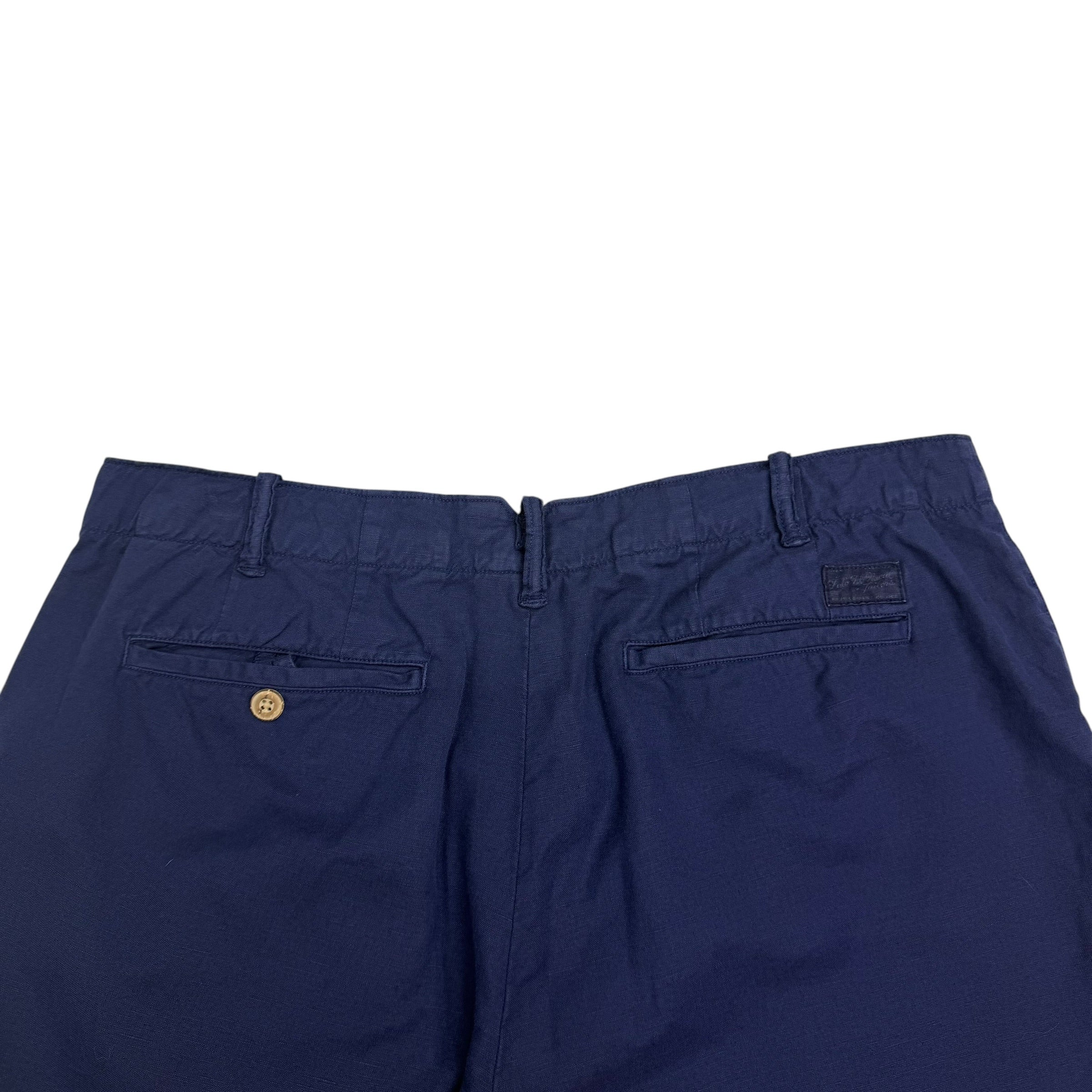 Vintage Polo Ralph Lauren Chino Linen Shorts Navy