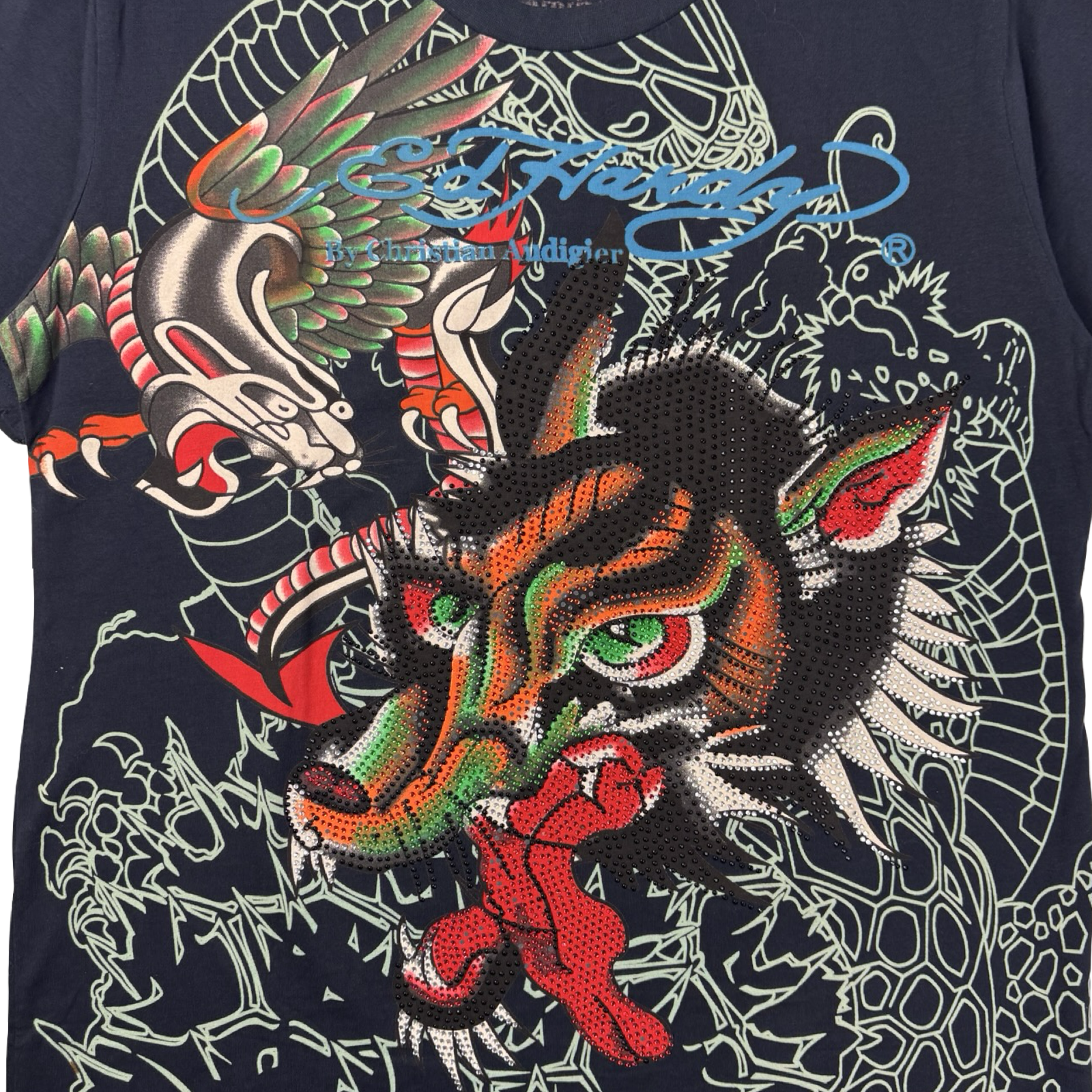 Vintage Y2K Ed Hardy Ambiguous Animal Rhinestone T-Shirt