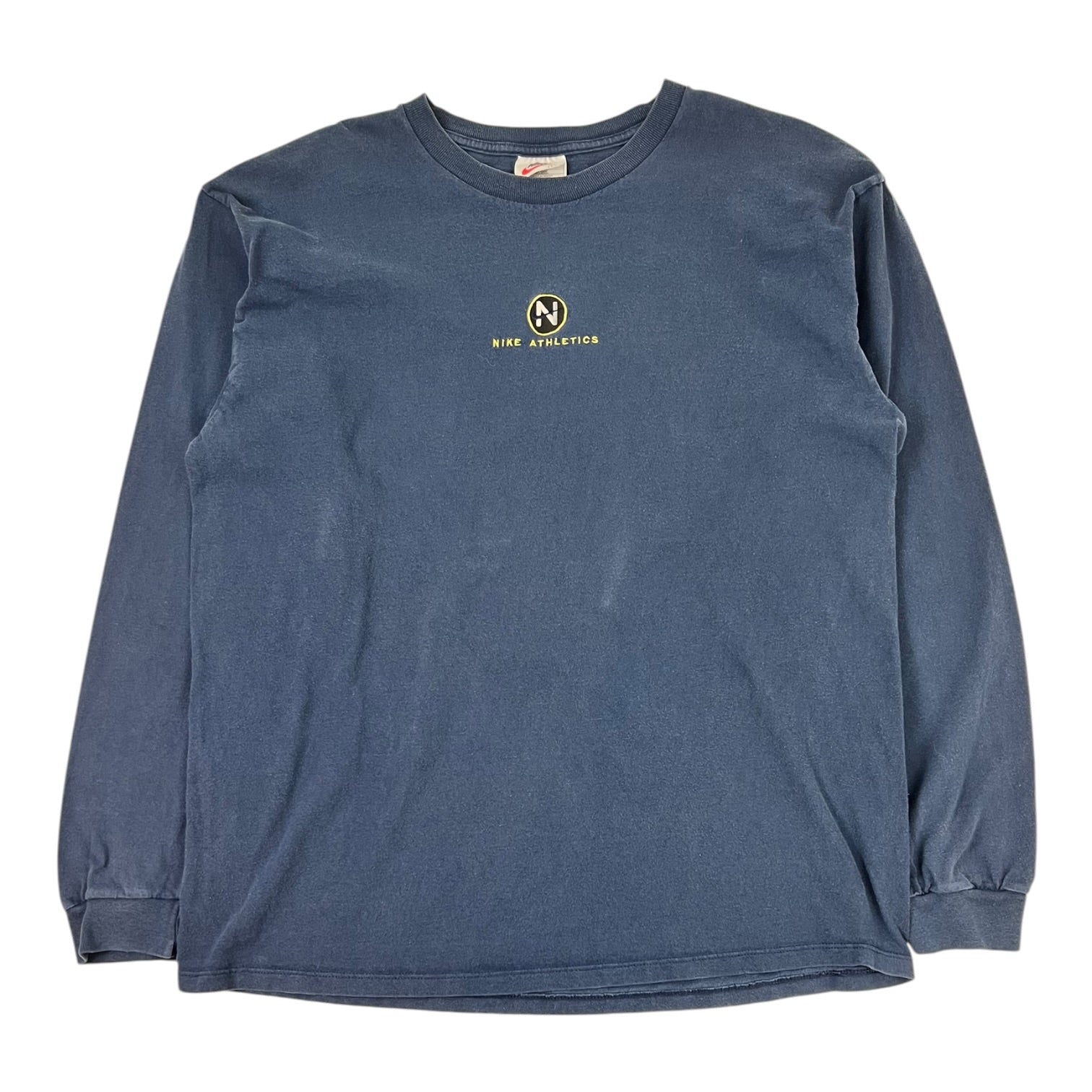 Vintage Nike Athletics Long Sleeve T- Shirt Navy