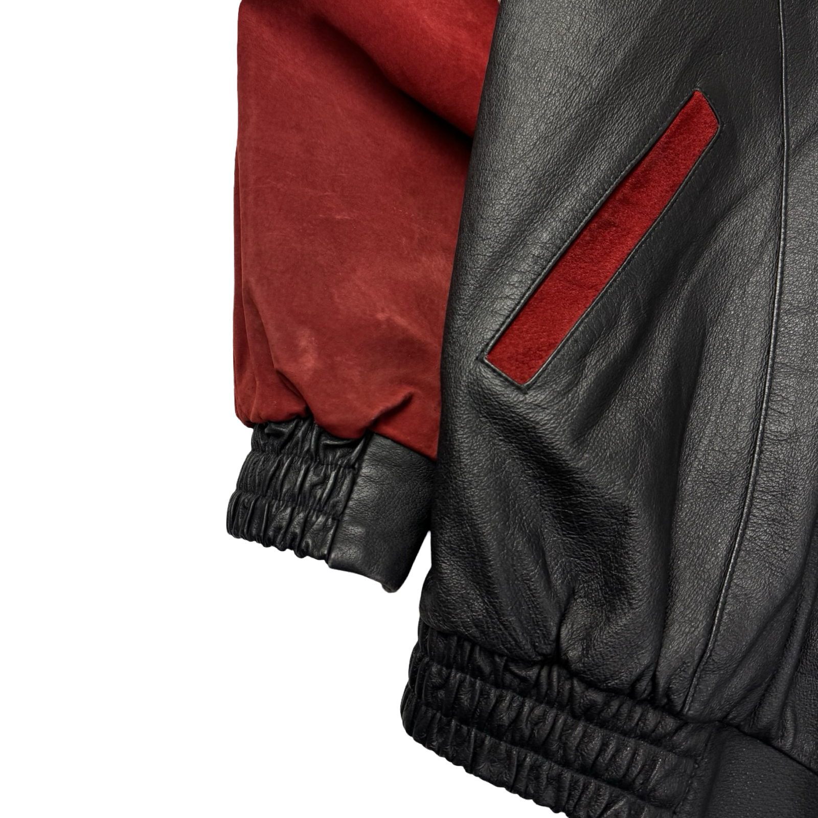 Vintage 90s Canadian Flag Leather/Suede Jacket Black/Red