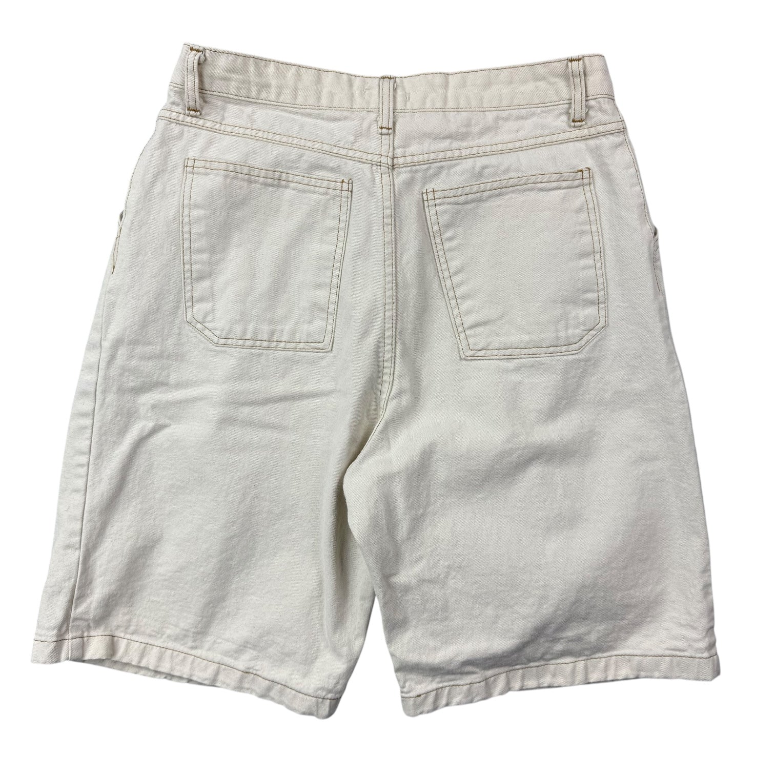 Dgreen Pleated Denim Shorts White