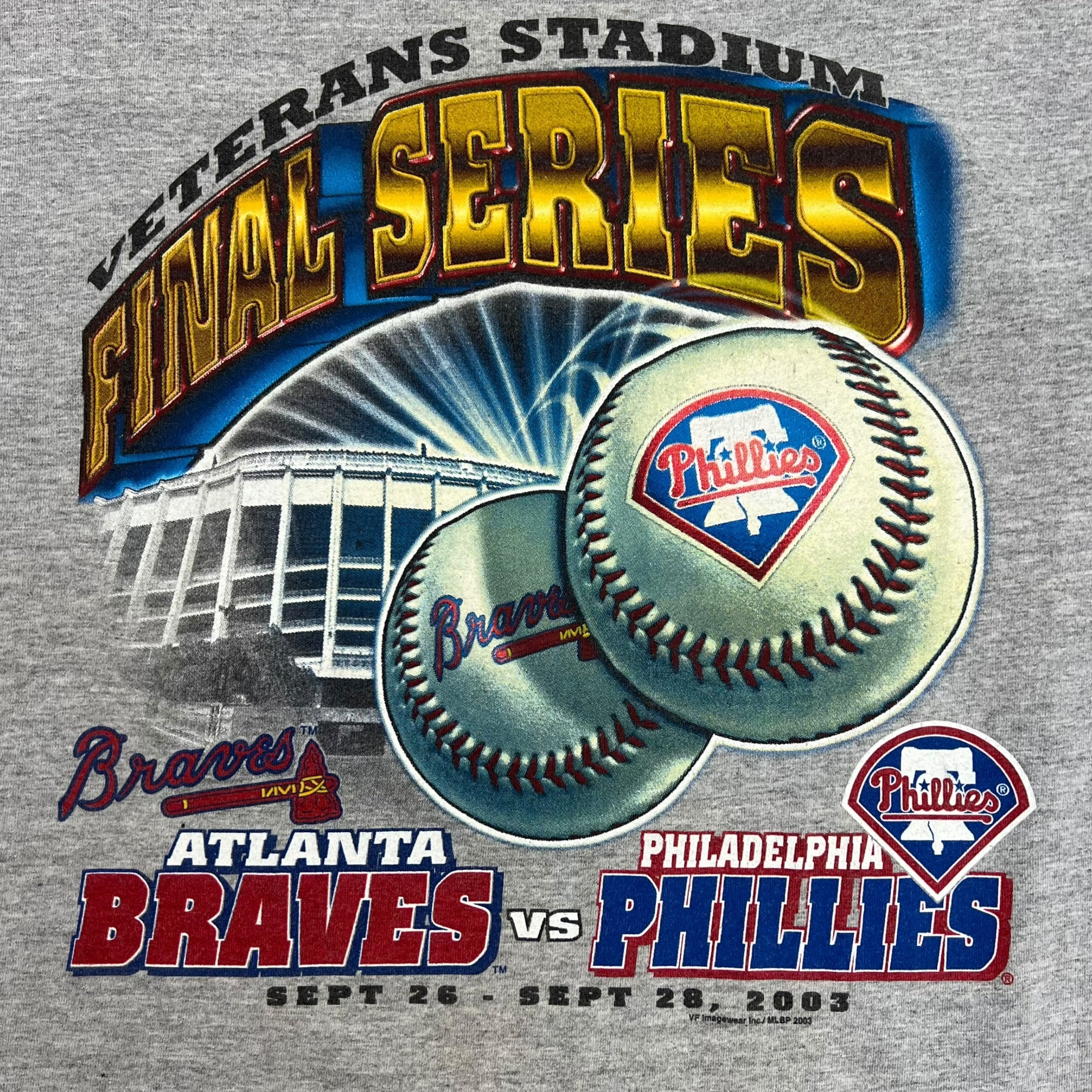 2003 MLB Final Series Braves Vs. Phillies Tee Grey