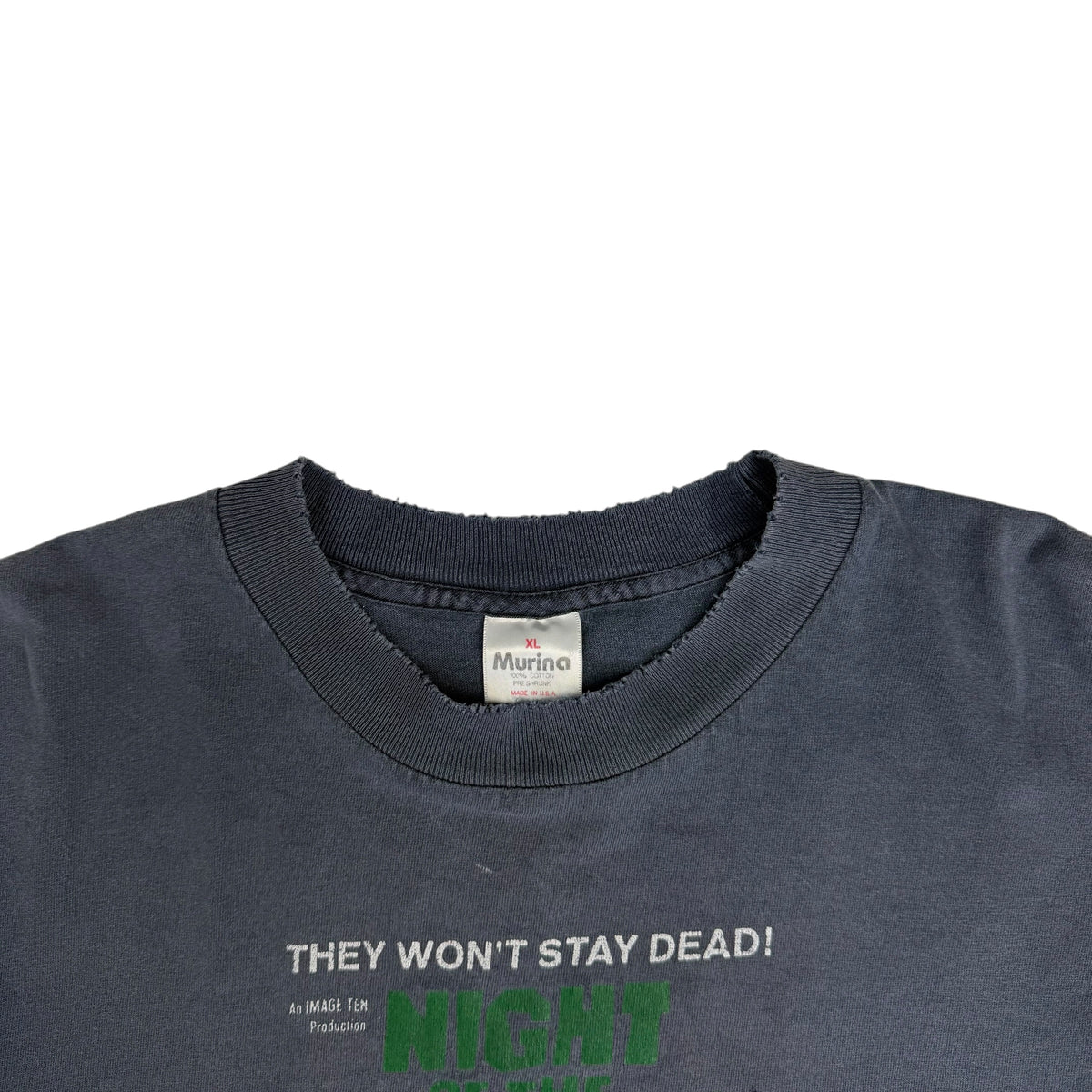 Vintage 90s Night Of The Living Dead Tee Faded Grey