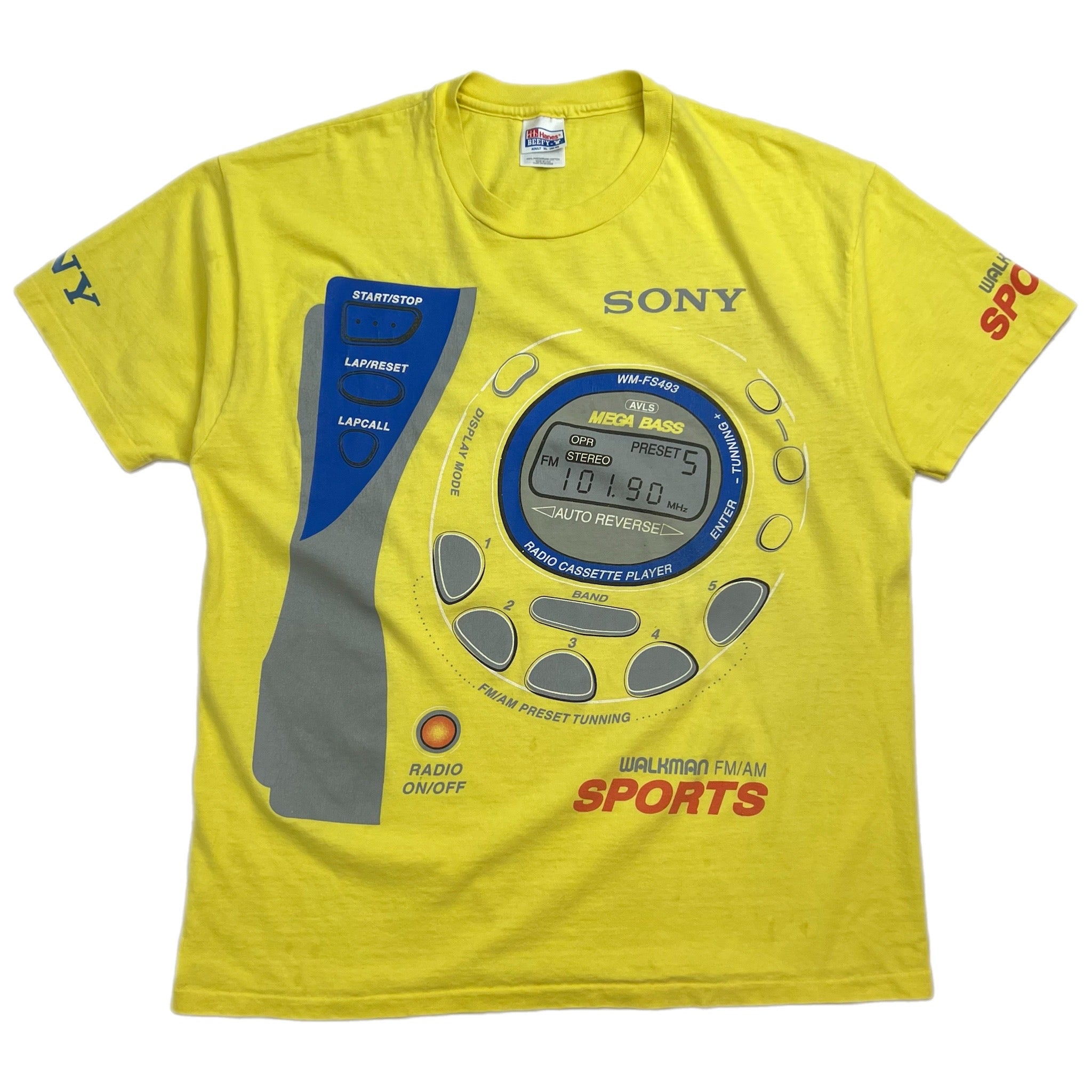 Vintage Sony Walkman Sport Tee Yellow