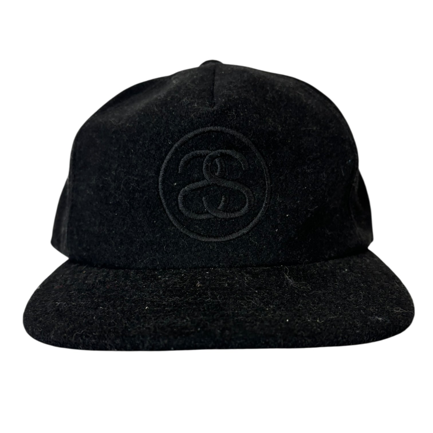 Stussy Tonal Wool SS Link SnapBack Hat Black