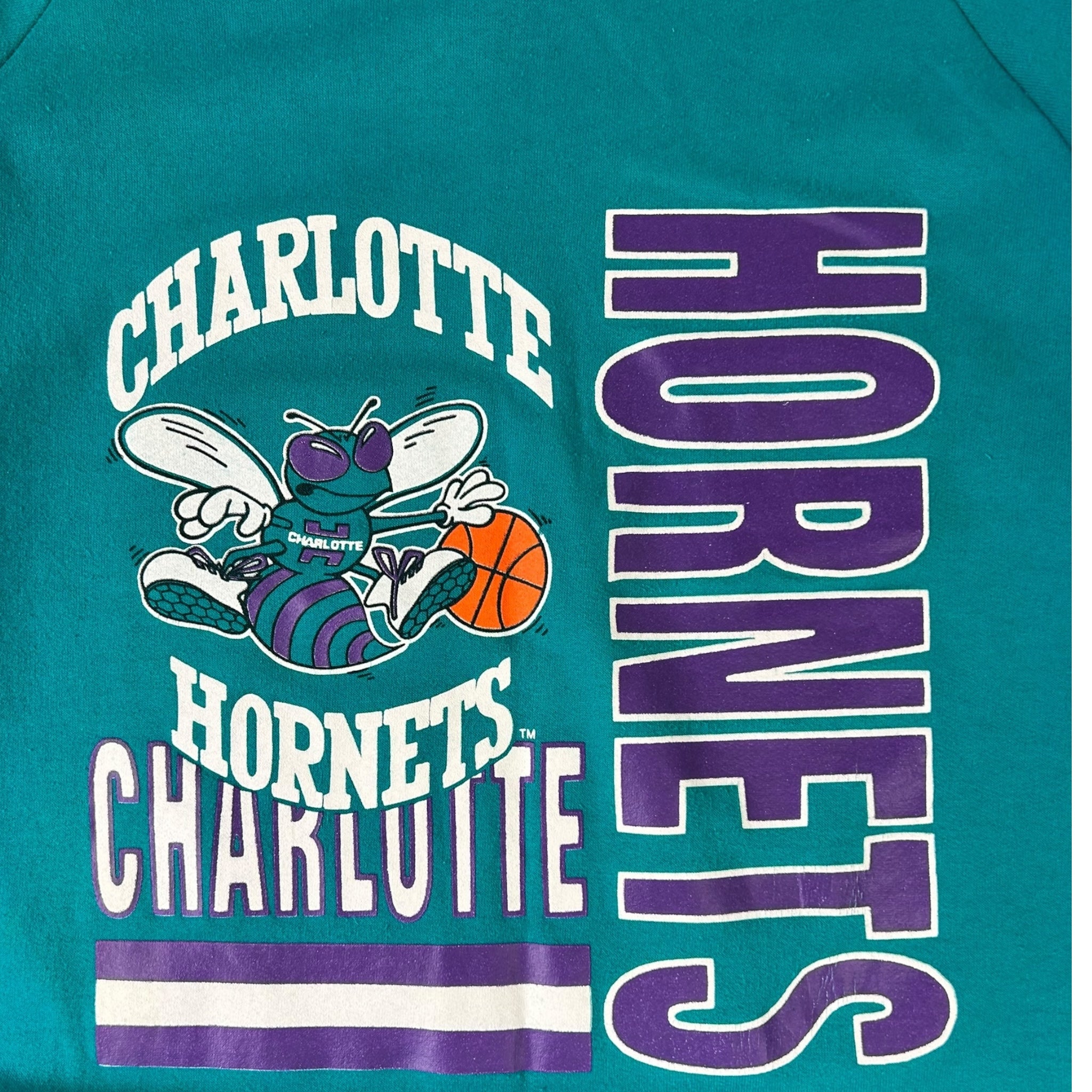 Vintage Charlotte Hornets Crewneck Teal NBA