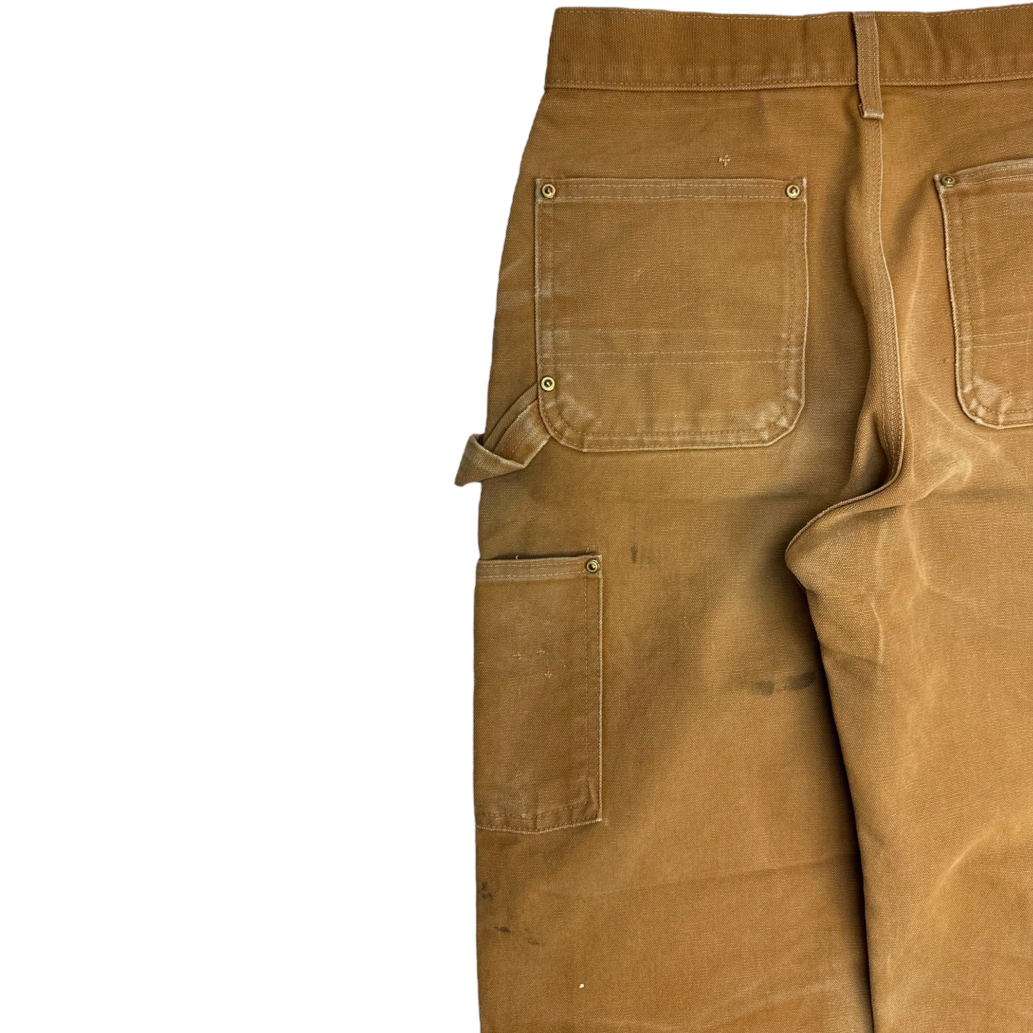 Vintage Carhartt Double Knee Paint Splatter Fade Tan