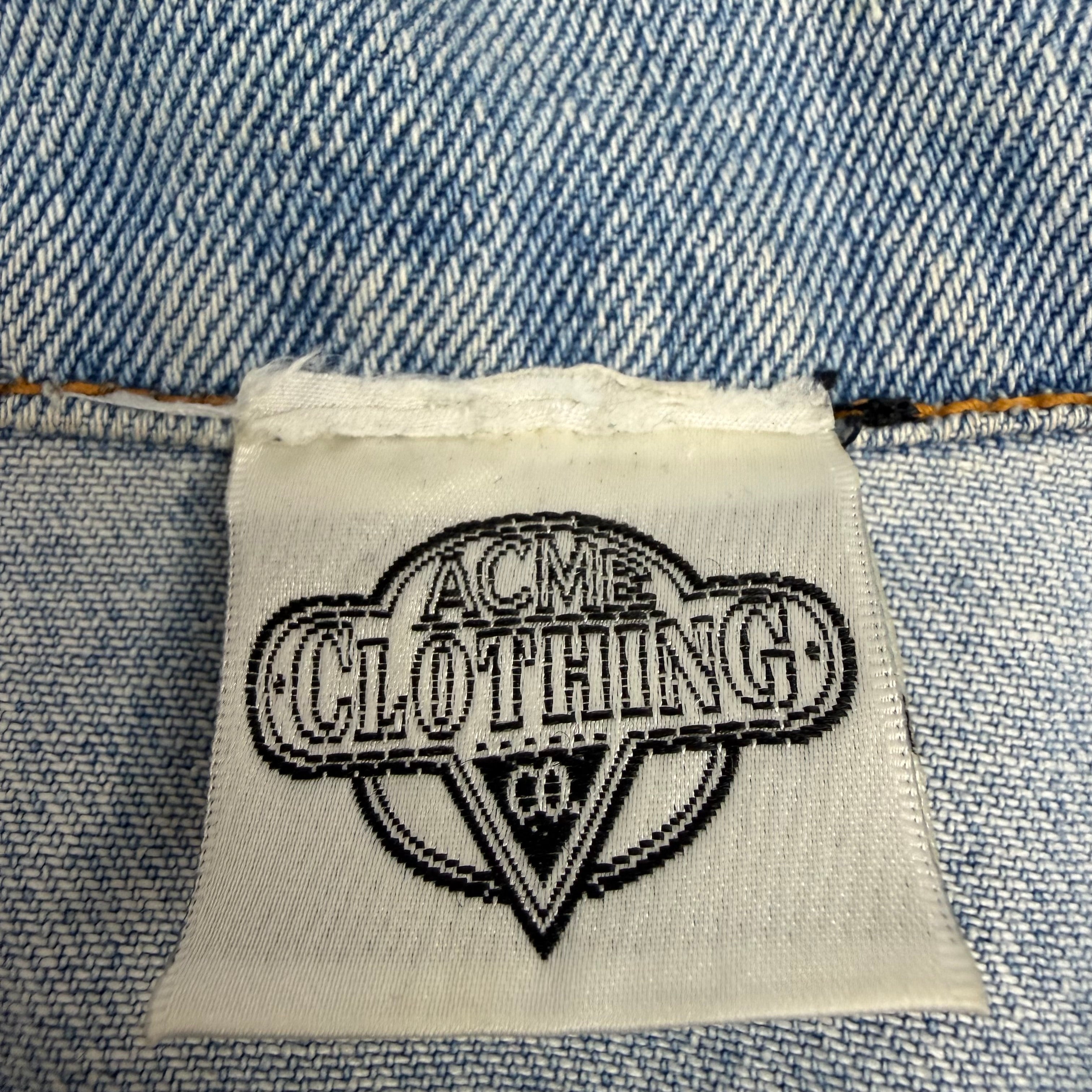 1991 Warner Bros Looney Tunes Light Wash Denim Jacket Blue